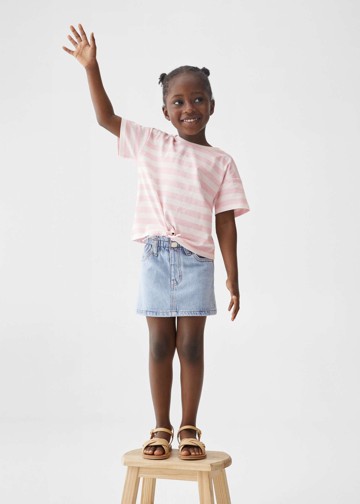Short denim skirt - General plane