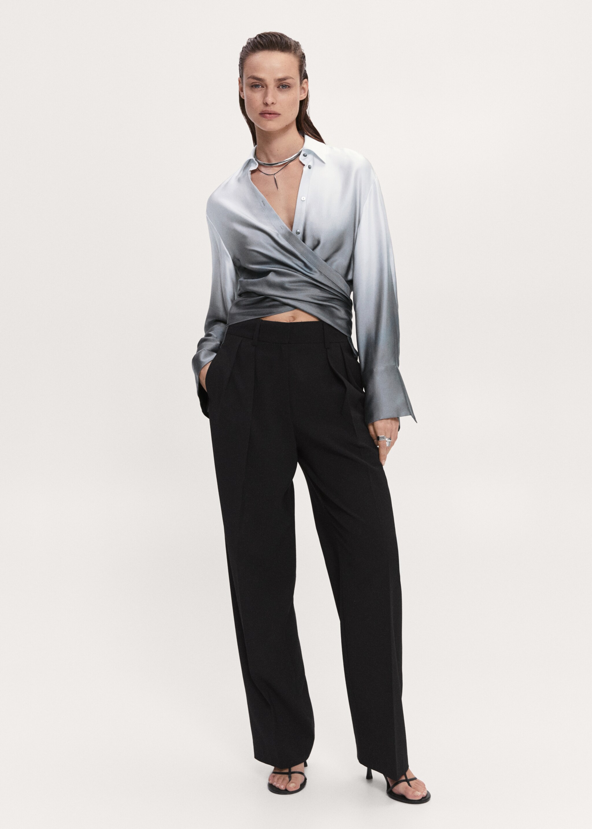 Gradient double-breasted shirt - General plane, Grey. Ref: 47064427-00.