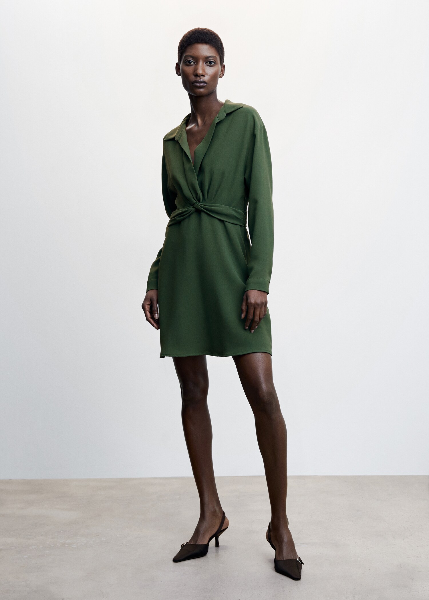Robe chemise détail nœud - Plan général