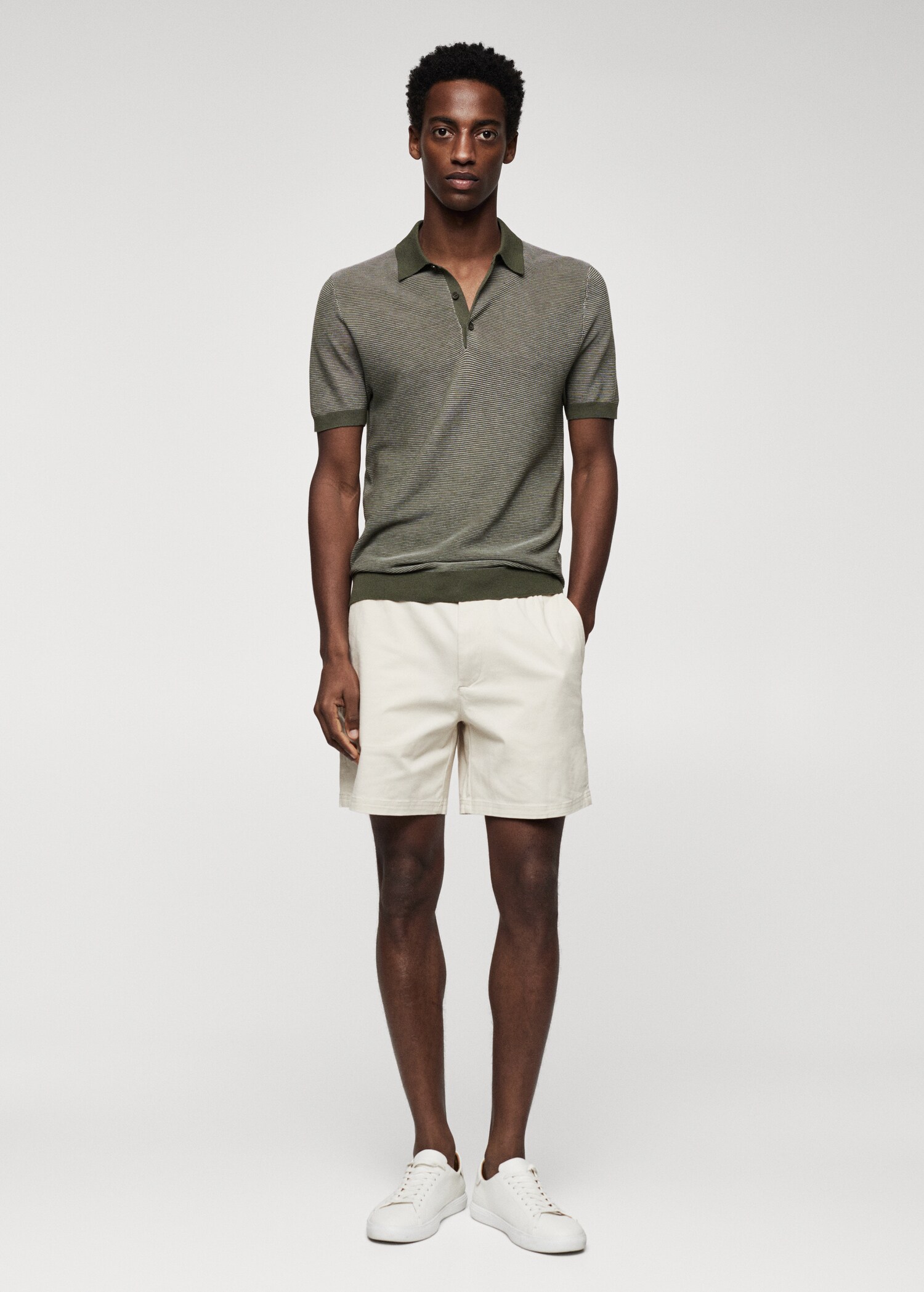 Patterned cotton polo shirt - General plane