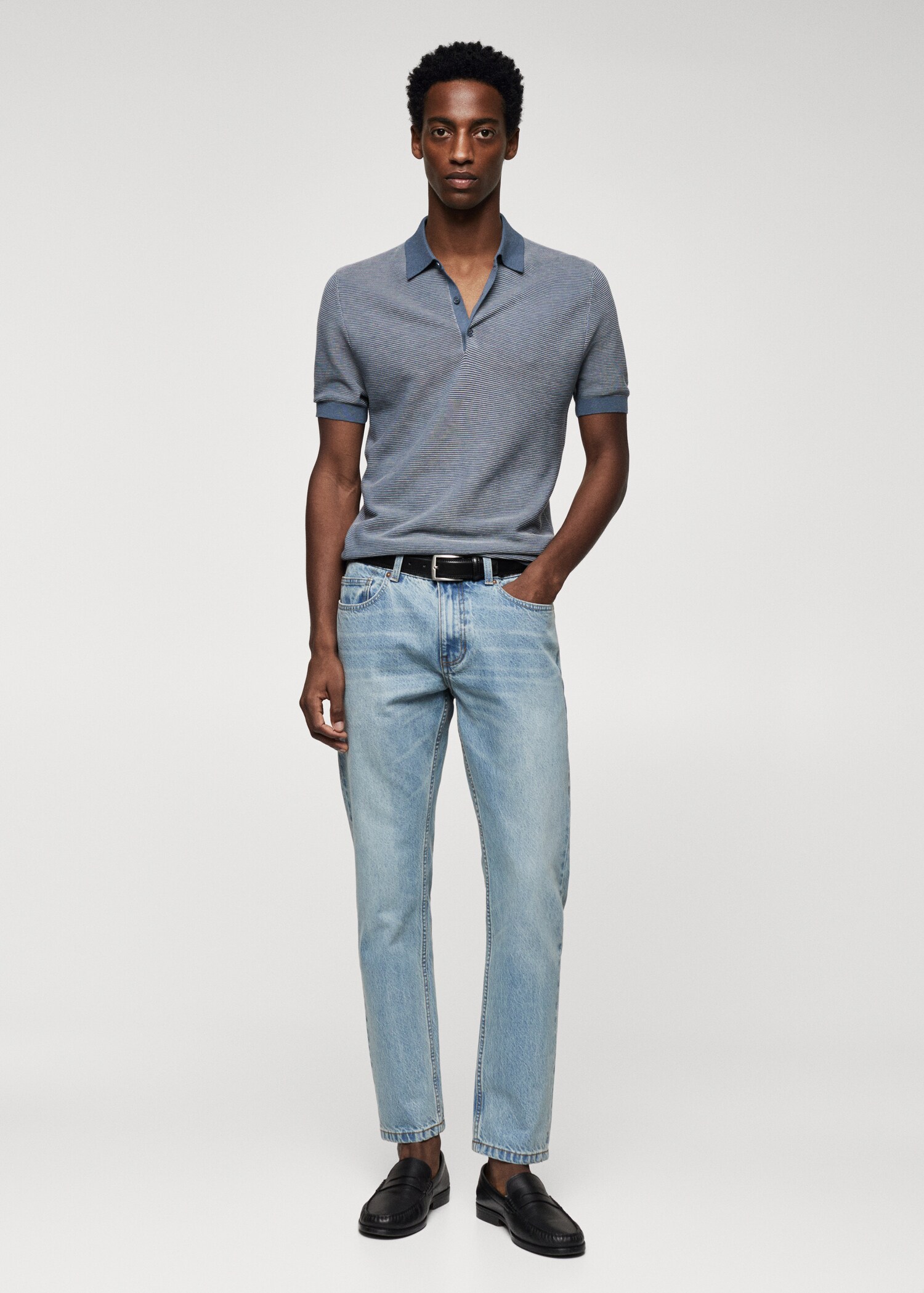 Patterned cotton polo shirt - General plane