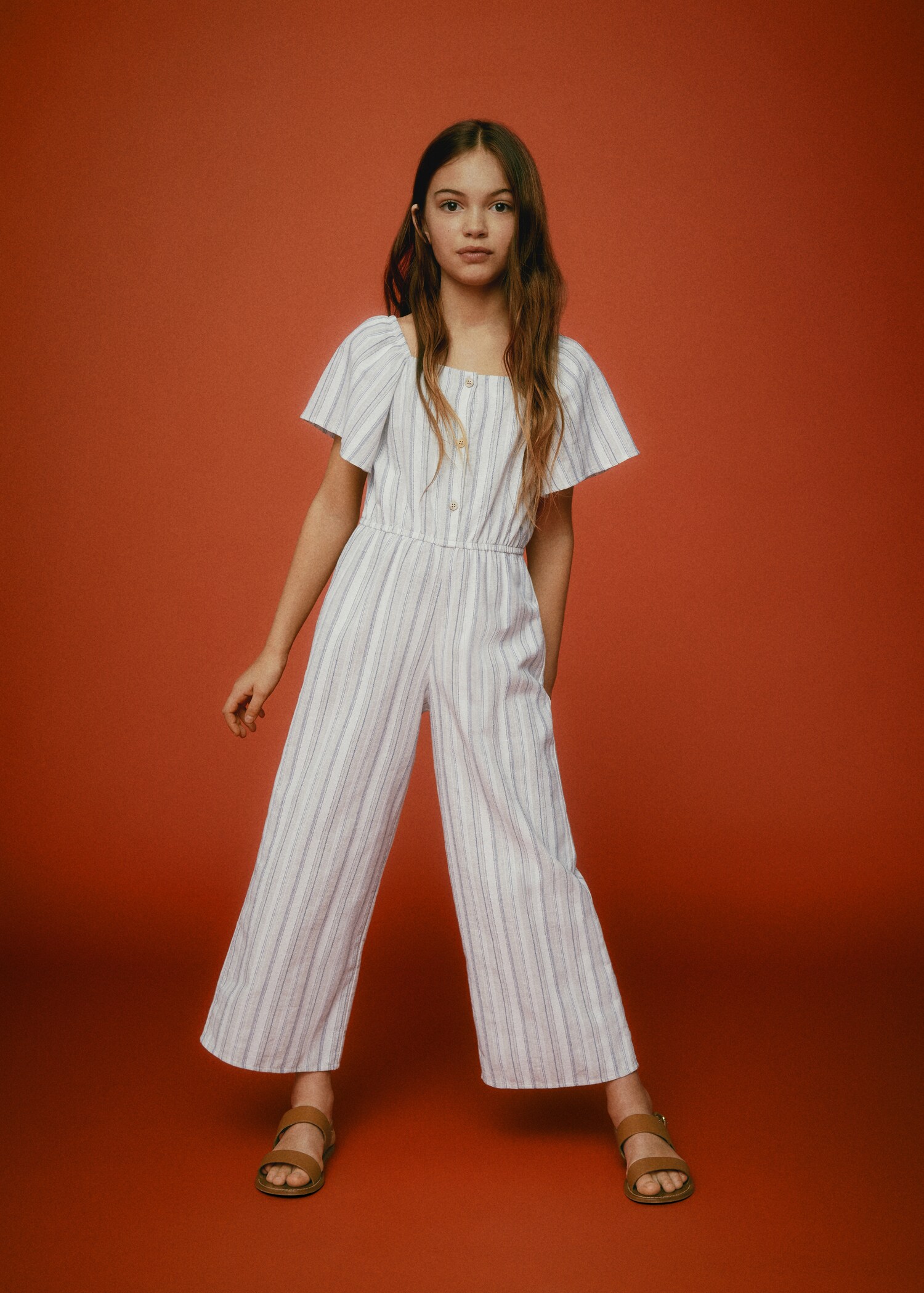Striped cotton jumpsuit - General plane