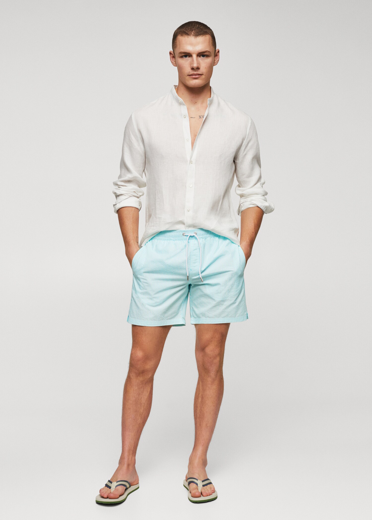 Maillot de bain rayures seersucker - Plan général