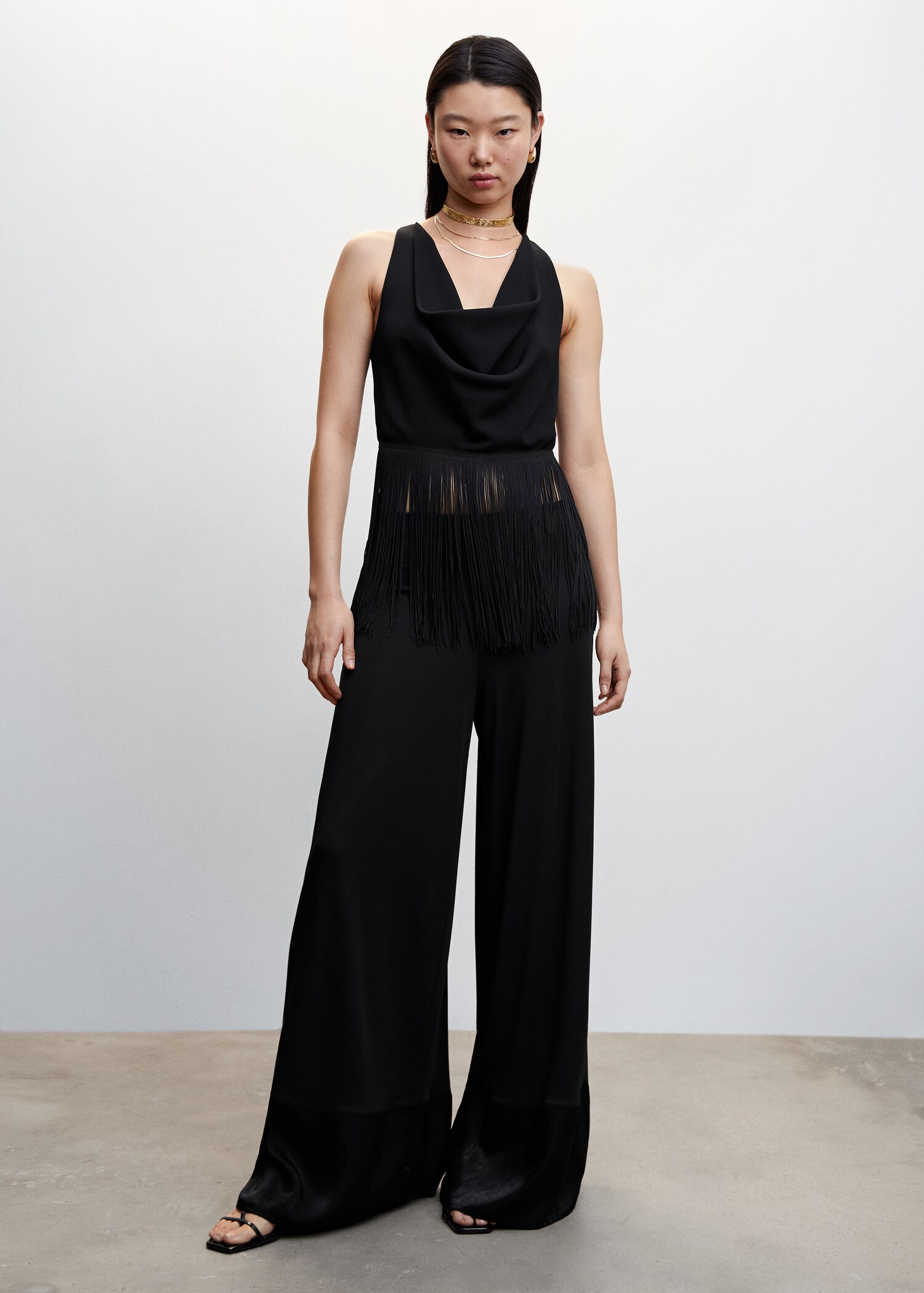Crop top met franjes - Overzichtstekening