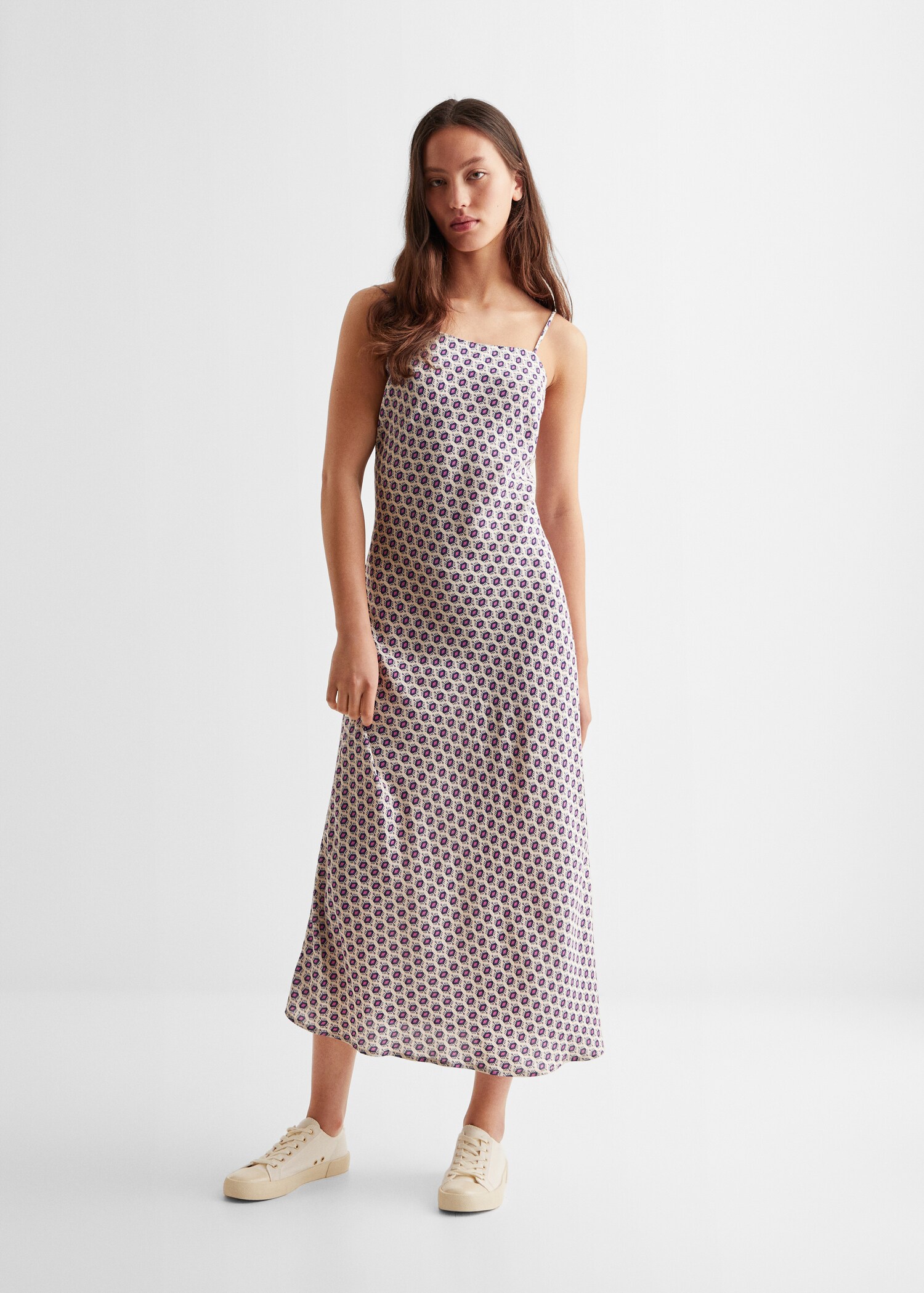 Long printed dress - General plane