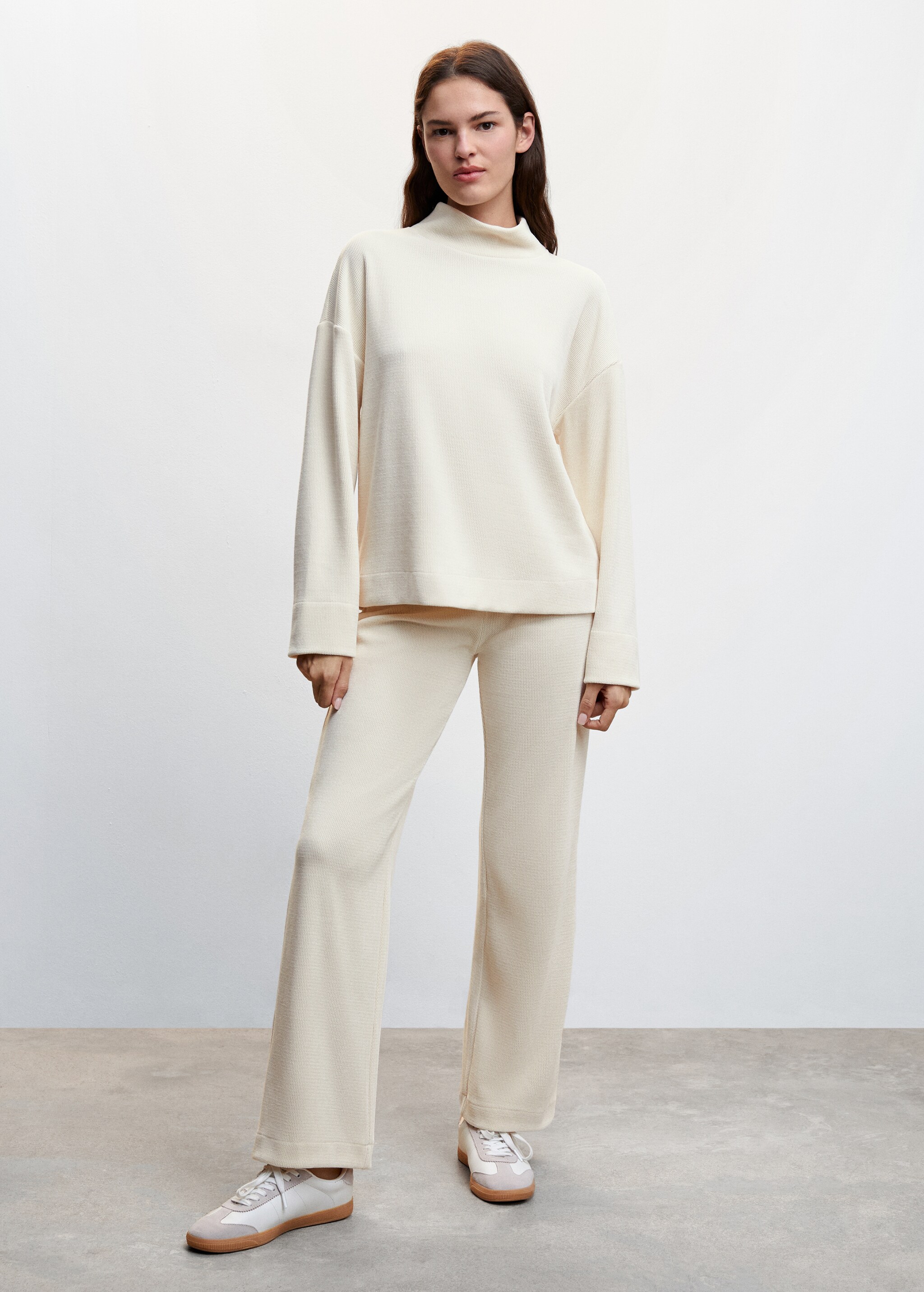 Ribbed knit trousers - General plane