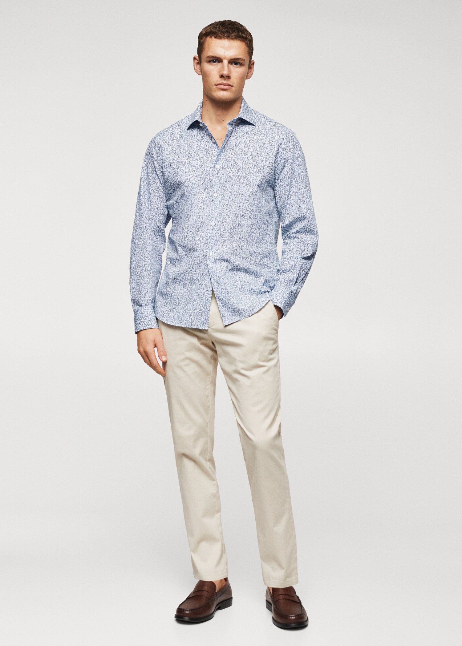 Chemise slim-fit imprimée coton - Plan général