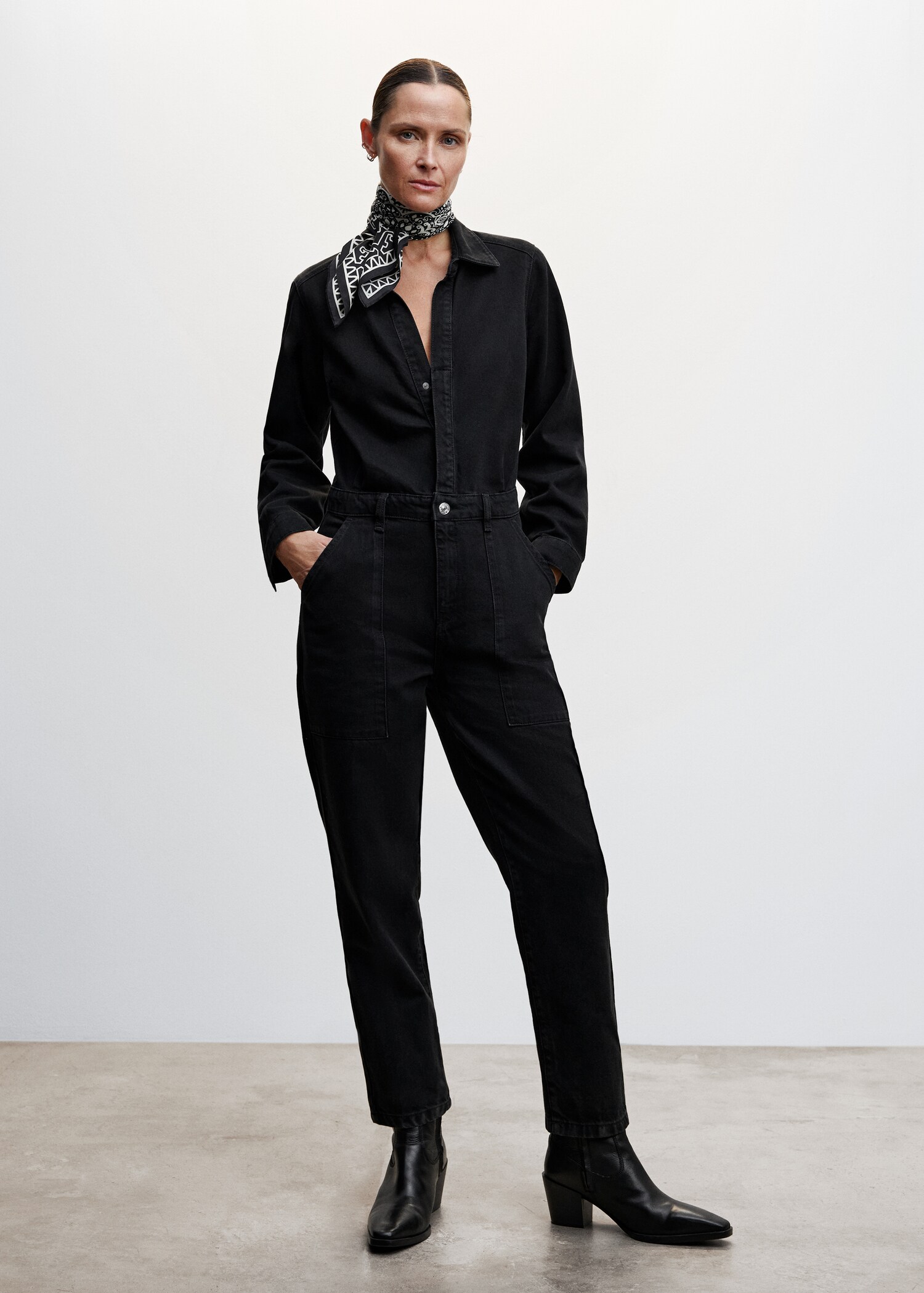 Langer Jeans-Jumpsuit - Allgemeine Ansicht