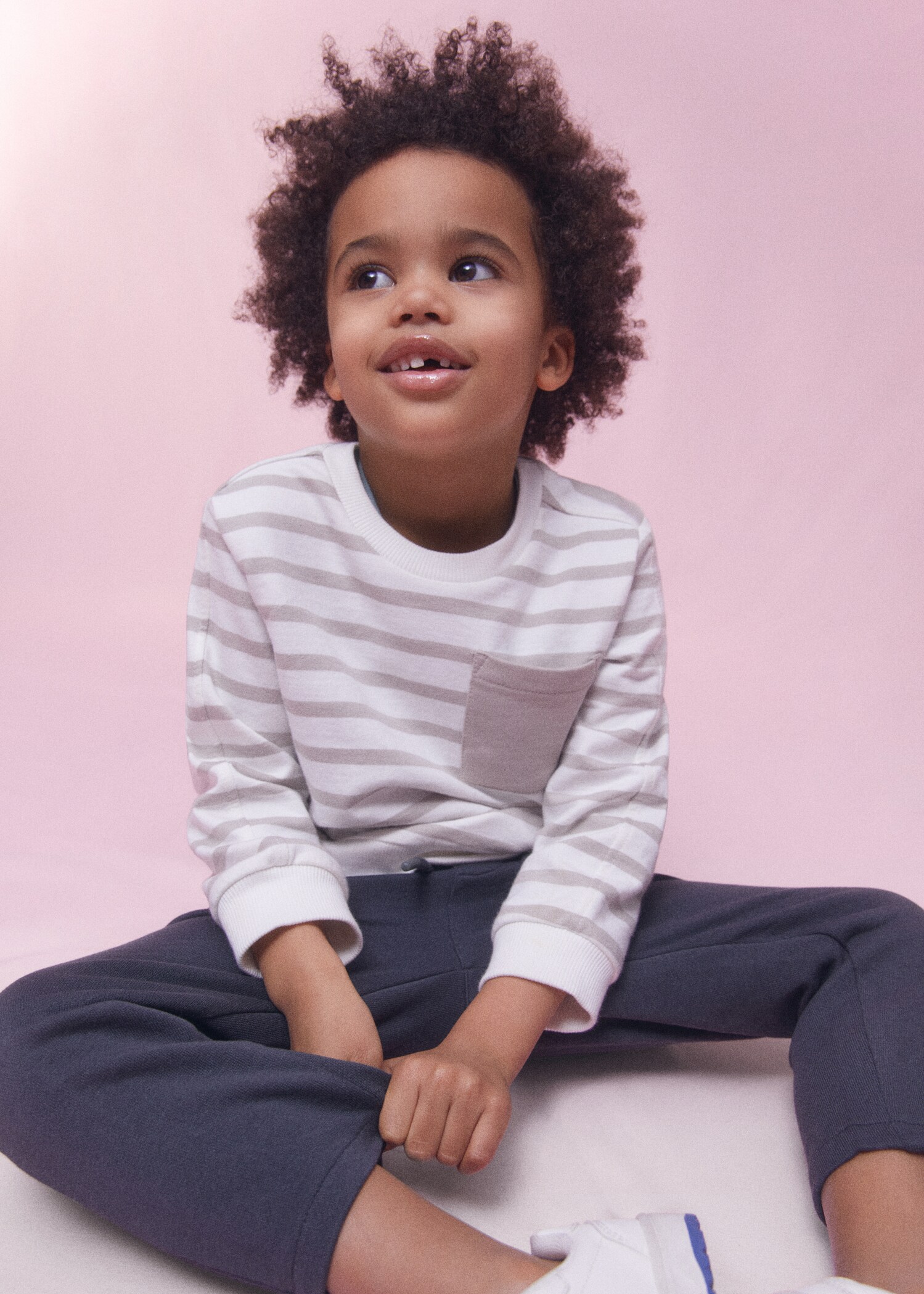 Striped cotton-blend sweatshirt - General plane
