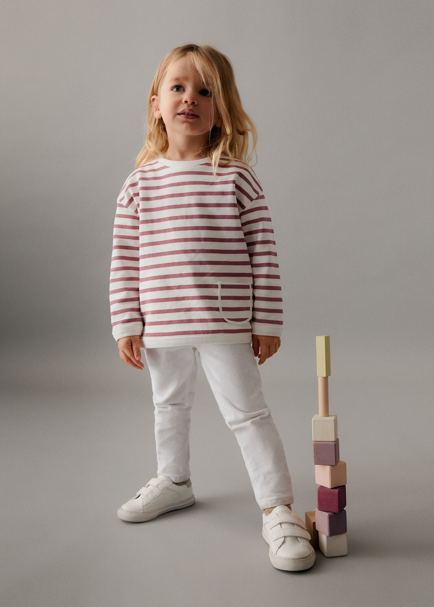 Striped cotton-blend sweatshirt - General plane