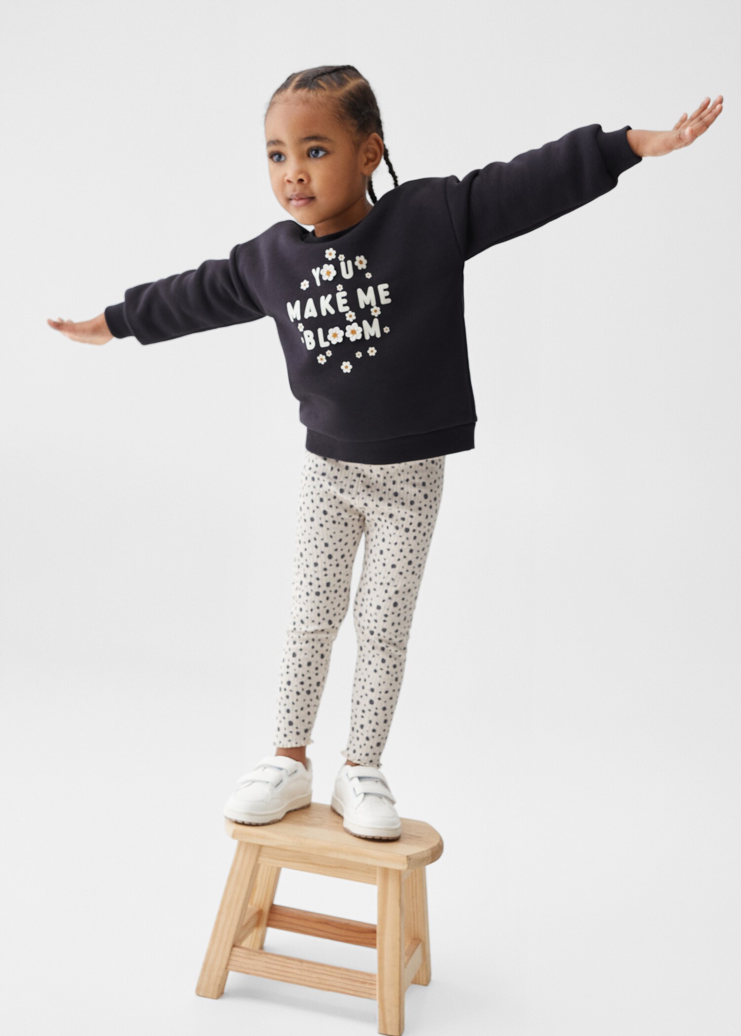 Cotton ribbed leggings - General plane