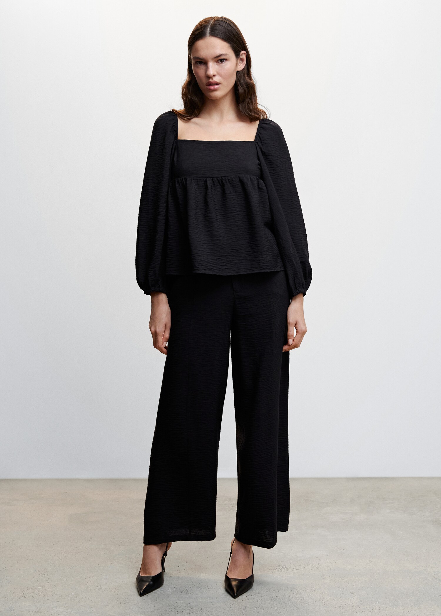 Textured flowy trousers - General plane