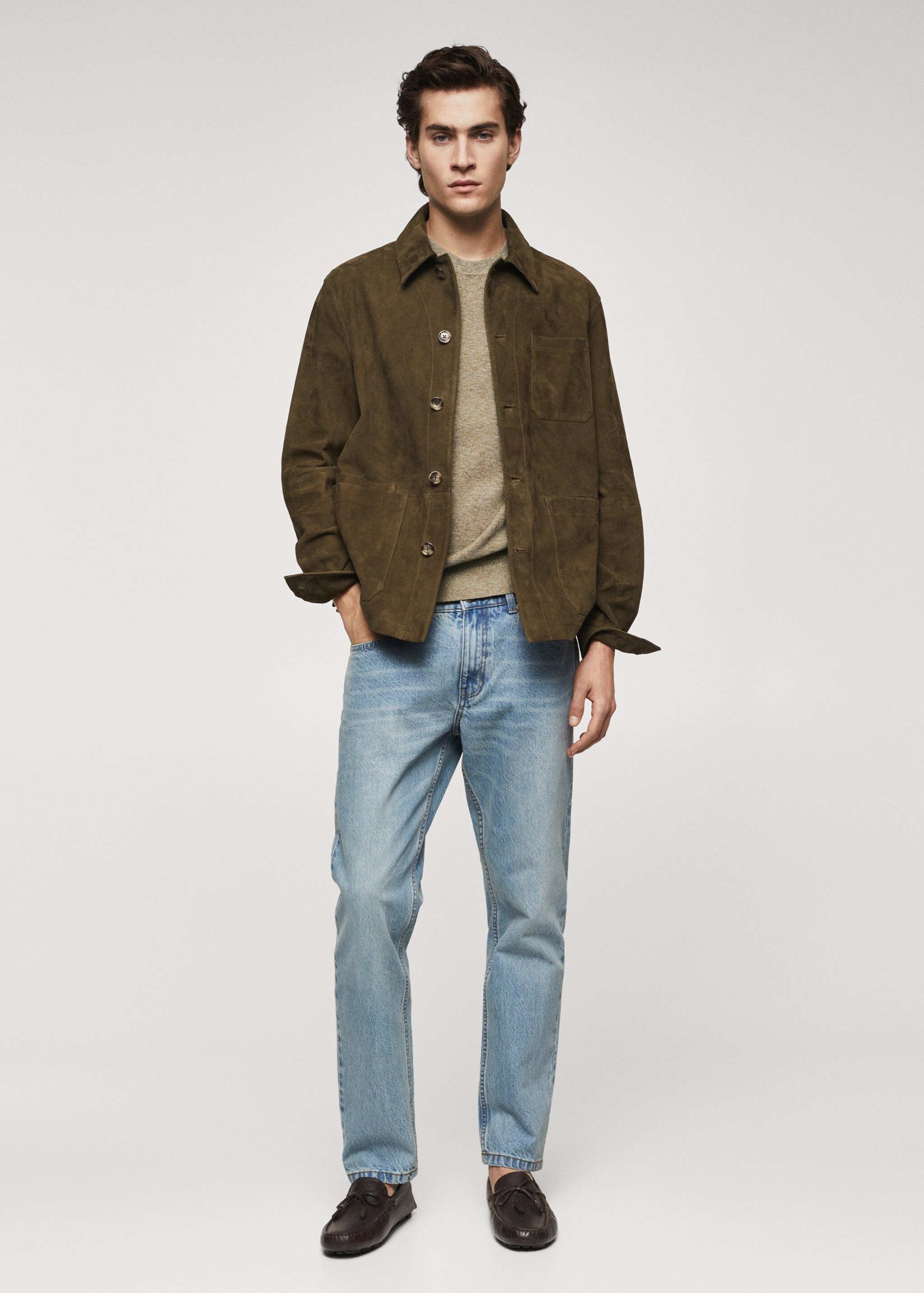 Suede overshirt with pockets - General plane