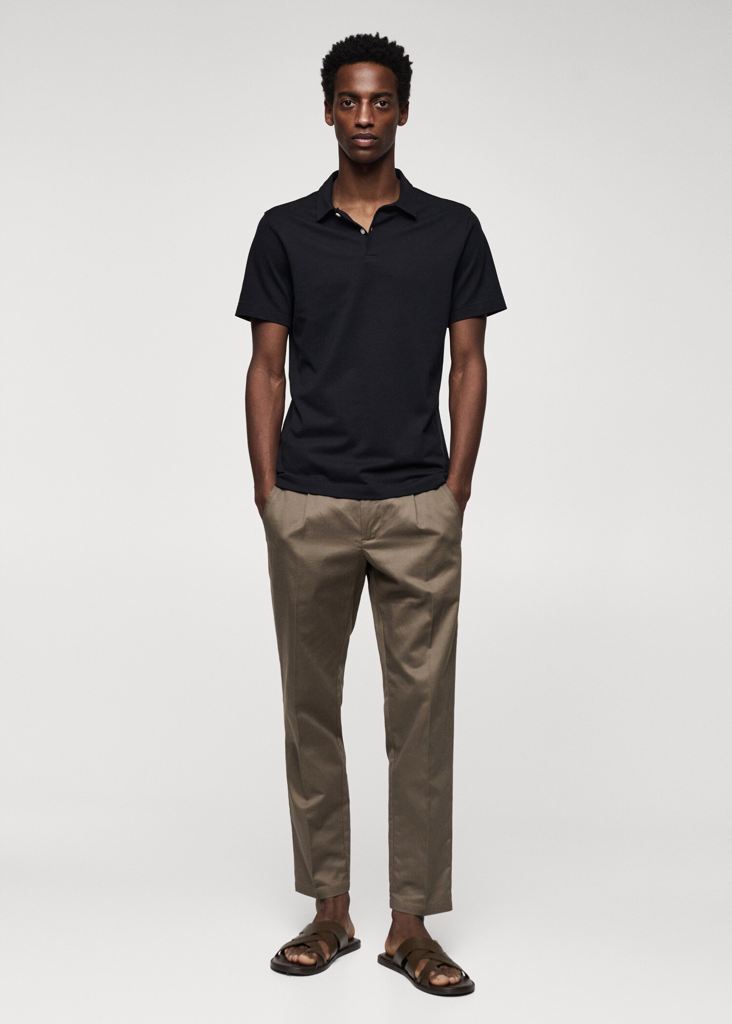 Polo slim fit algodón piqué textura - Plano general