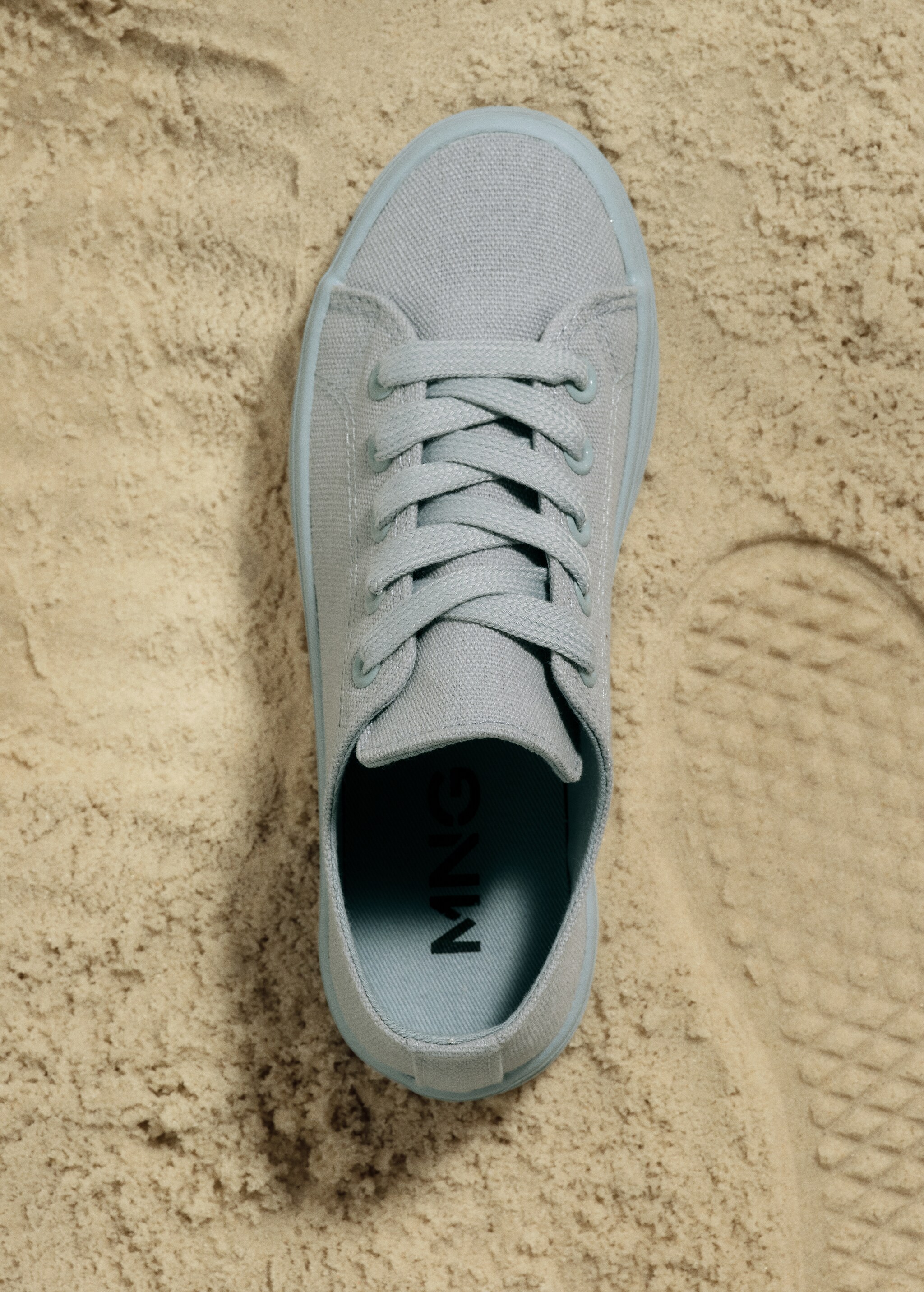 Lace-up cotton sneakers - General plane
