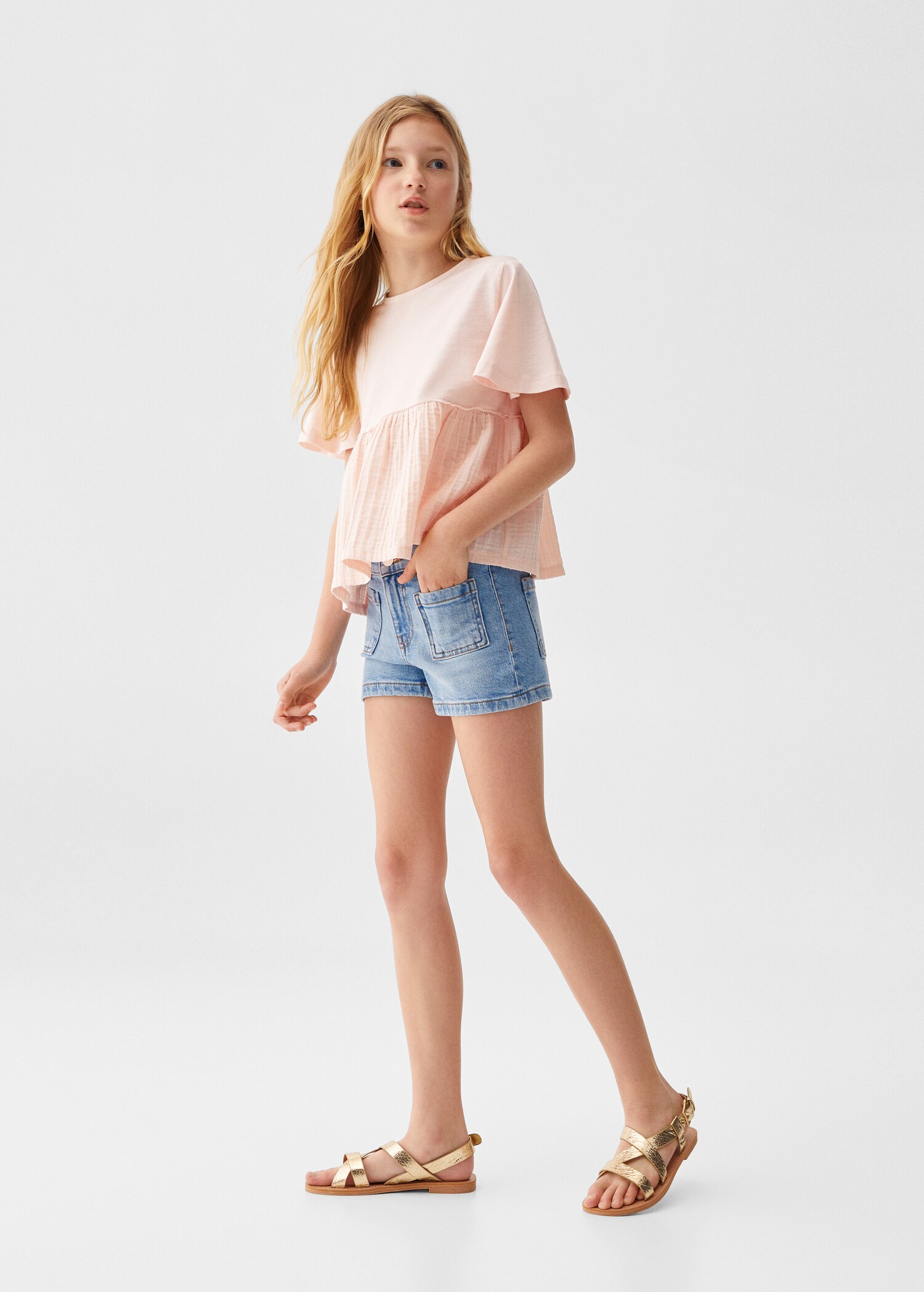 Denim shorts with pockets - General plane