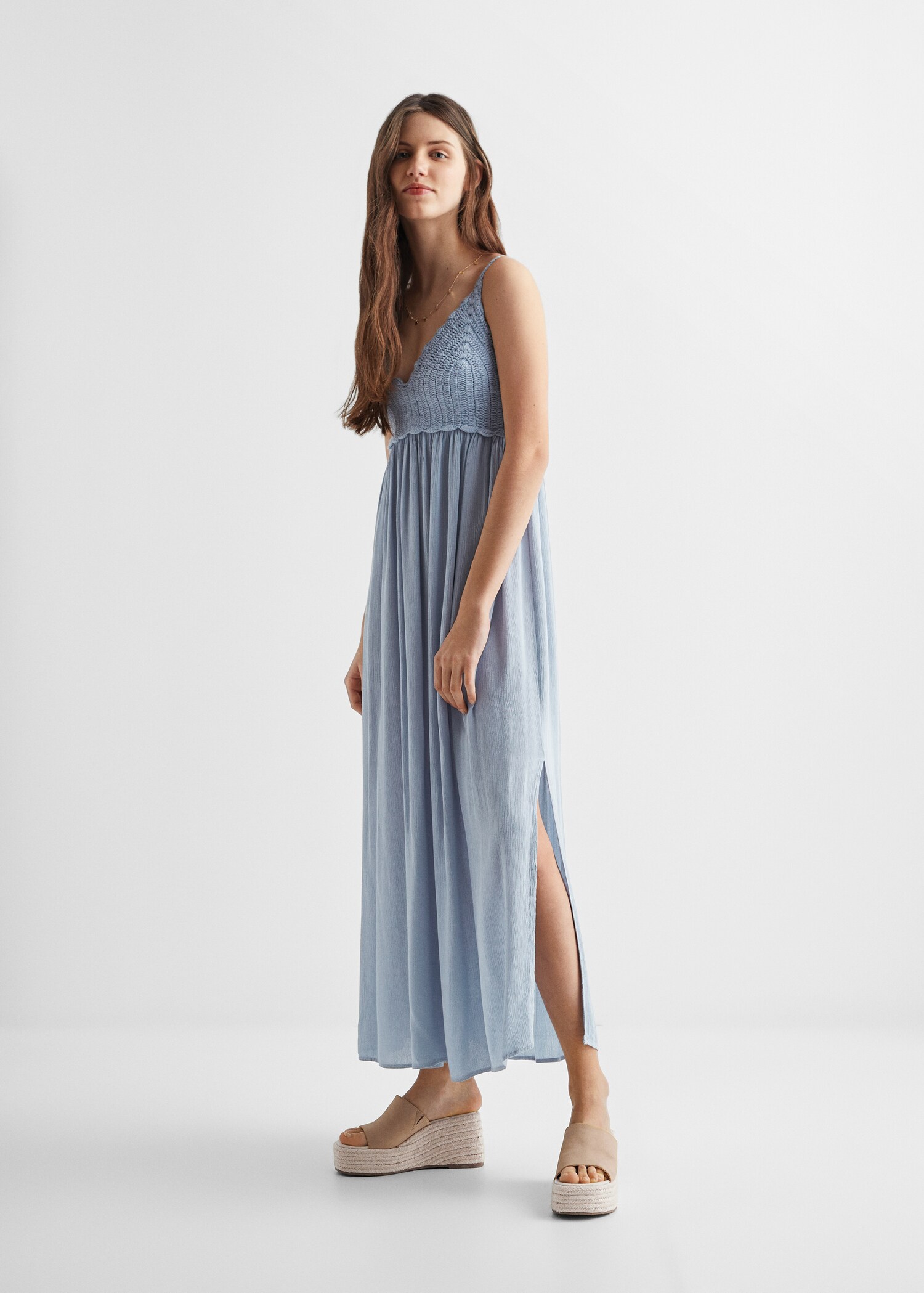 Long crochet-top dress - General plane