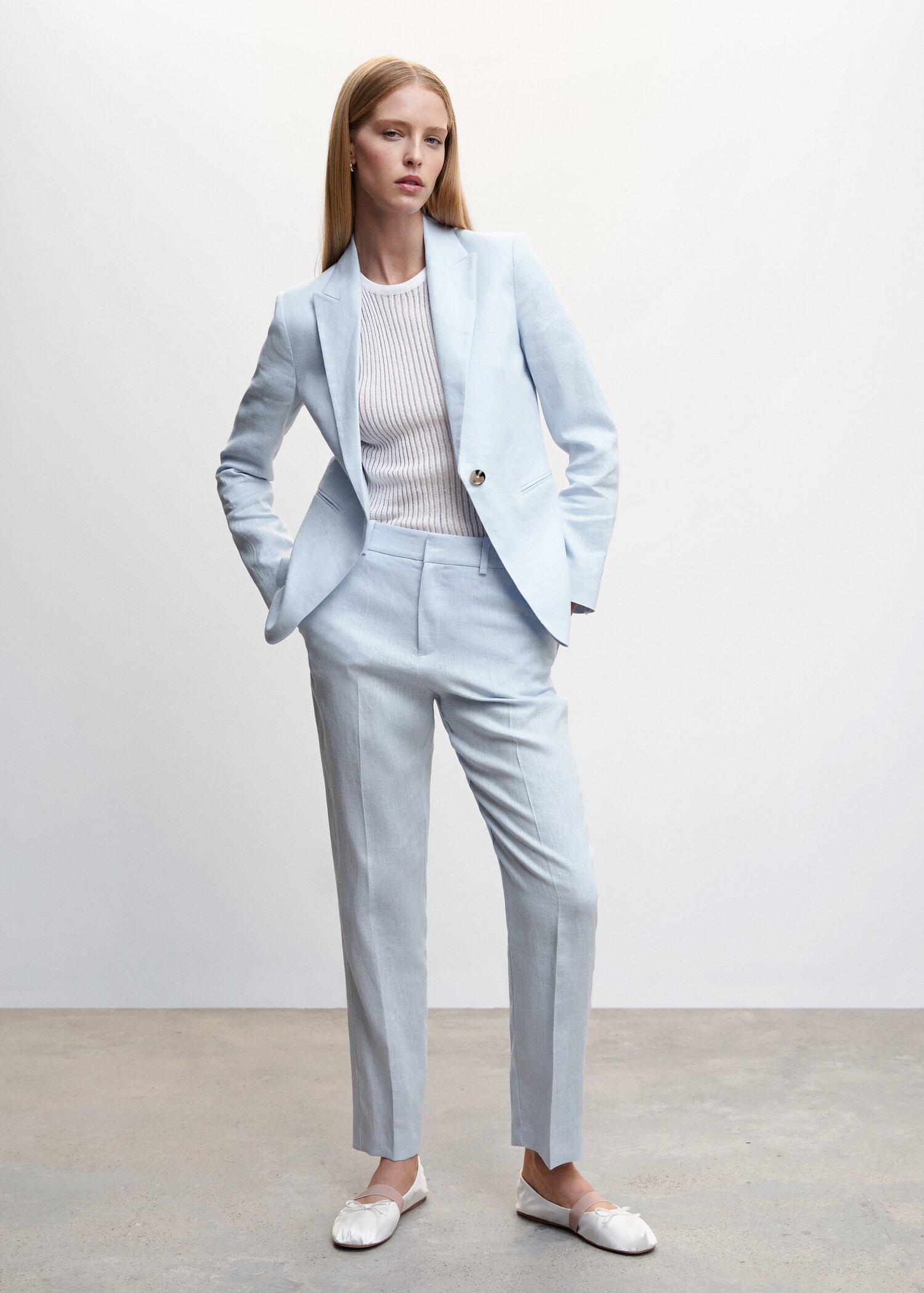 Blazer suit 100% linen - General plane