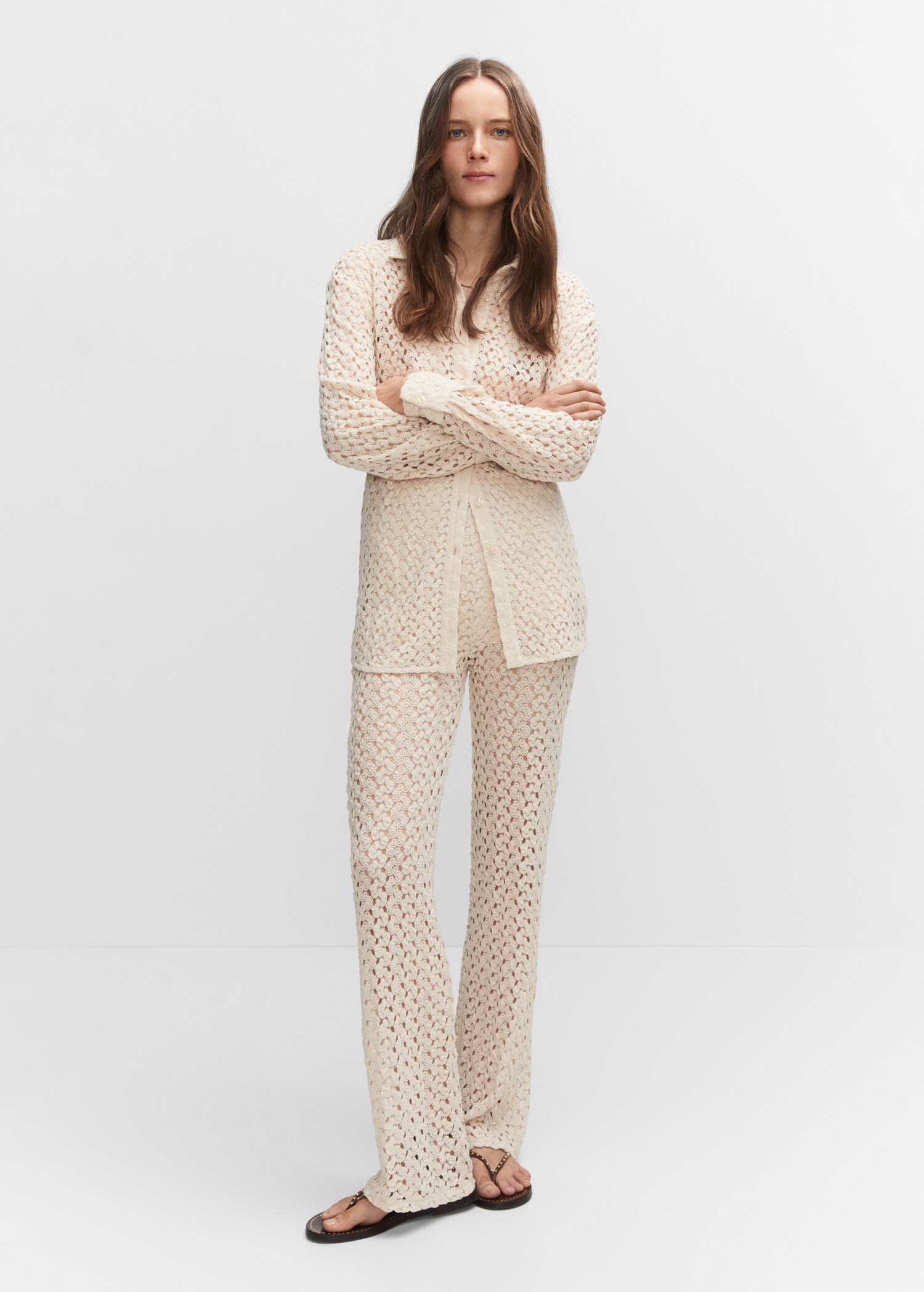 Straight crochet trousers - General plane