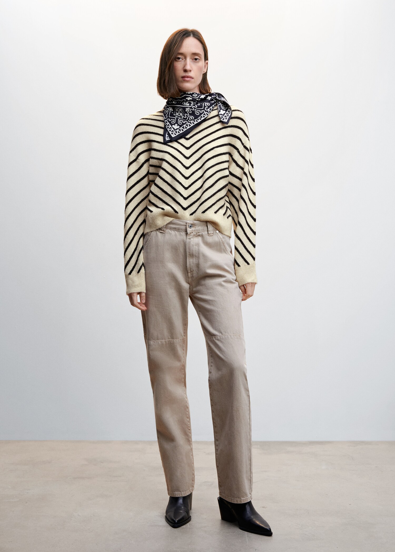 Perkins-neck stripe-print sweater  - General plane