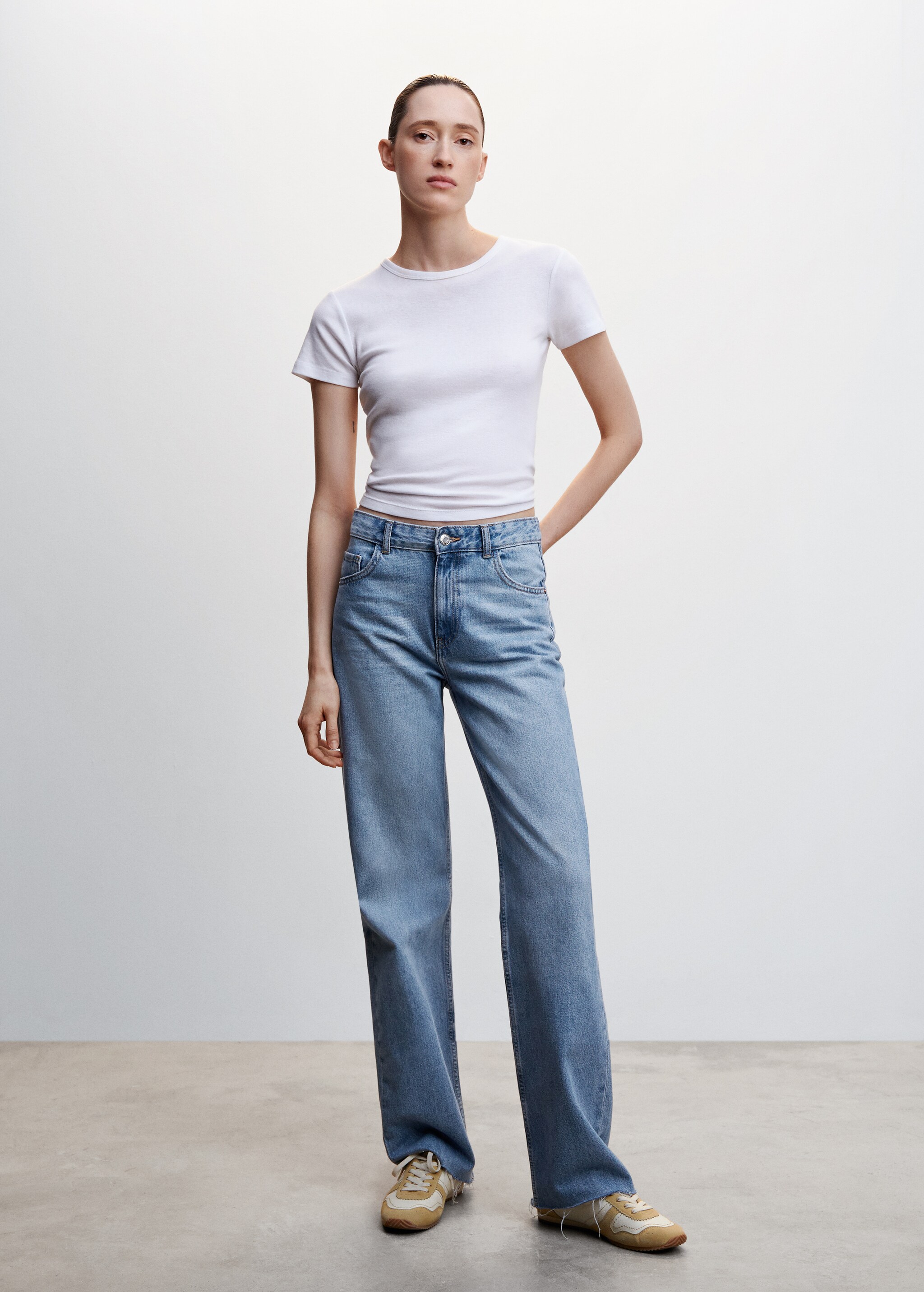 Wideleg mid-rise jeans - General plane
