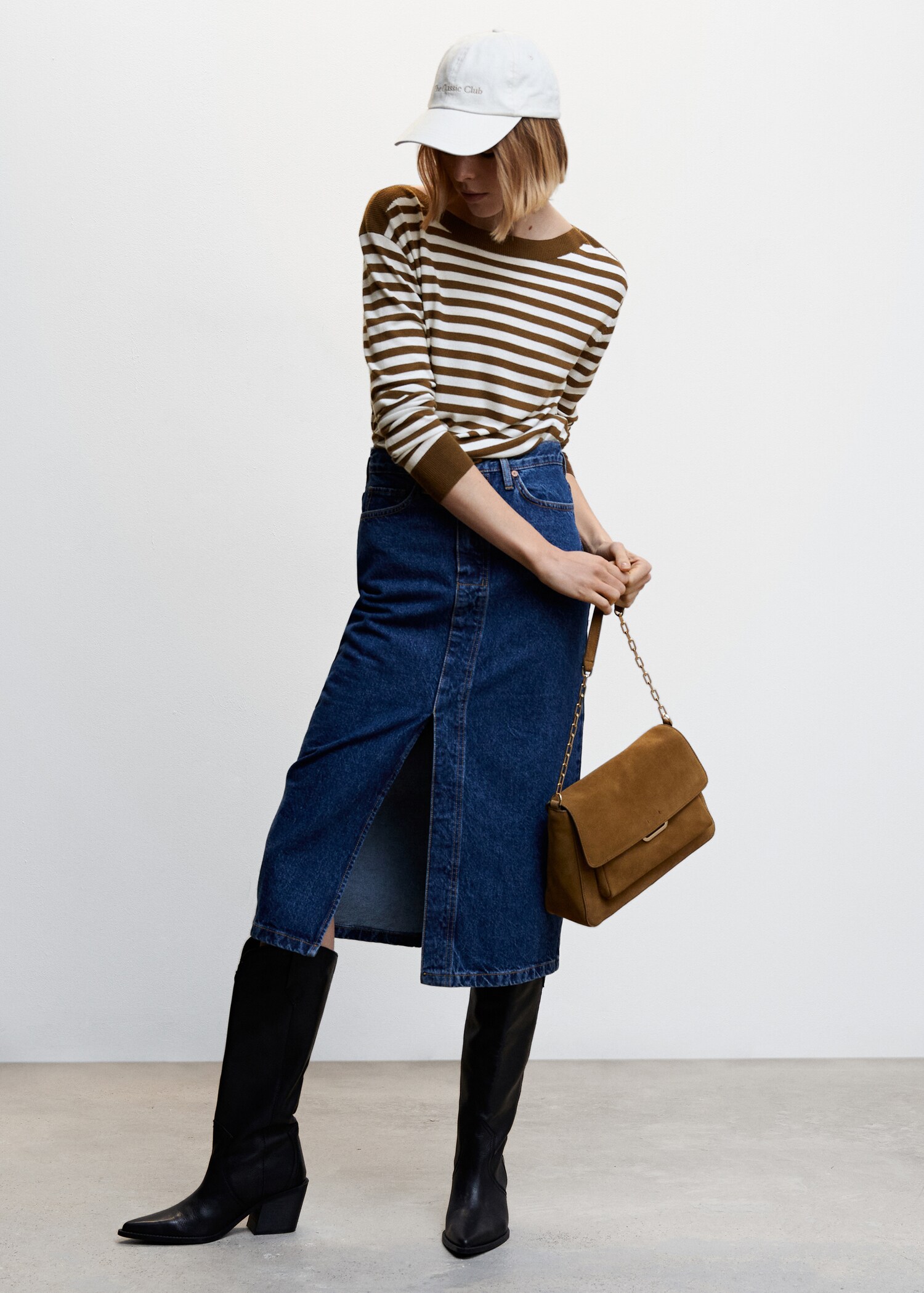Fine-knit boat-neck sweater - General plane