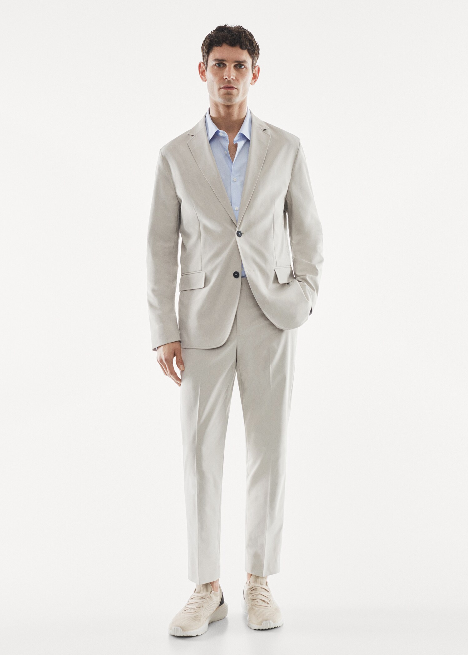 Americana traje slim fit tejido técnico - Plano general
