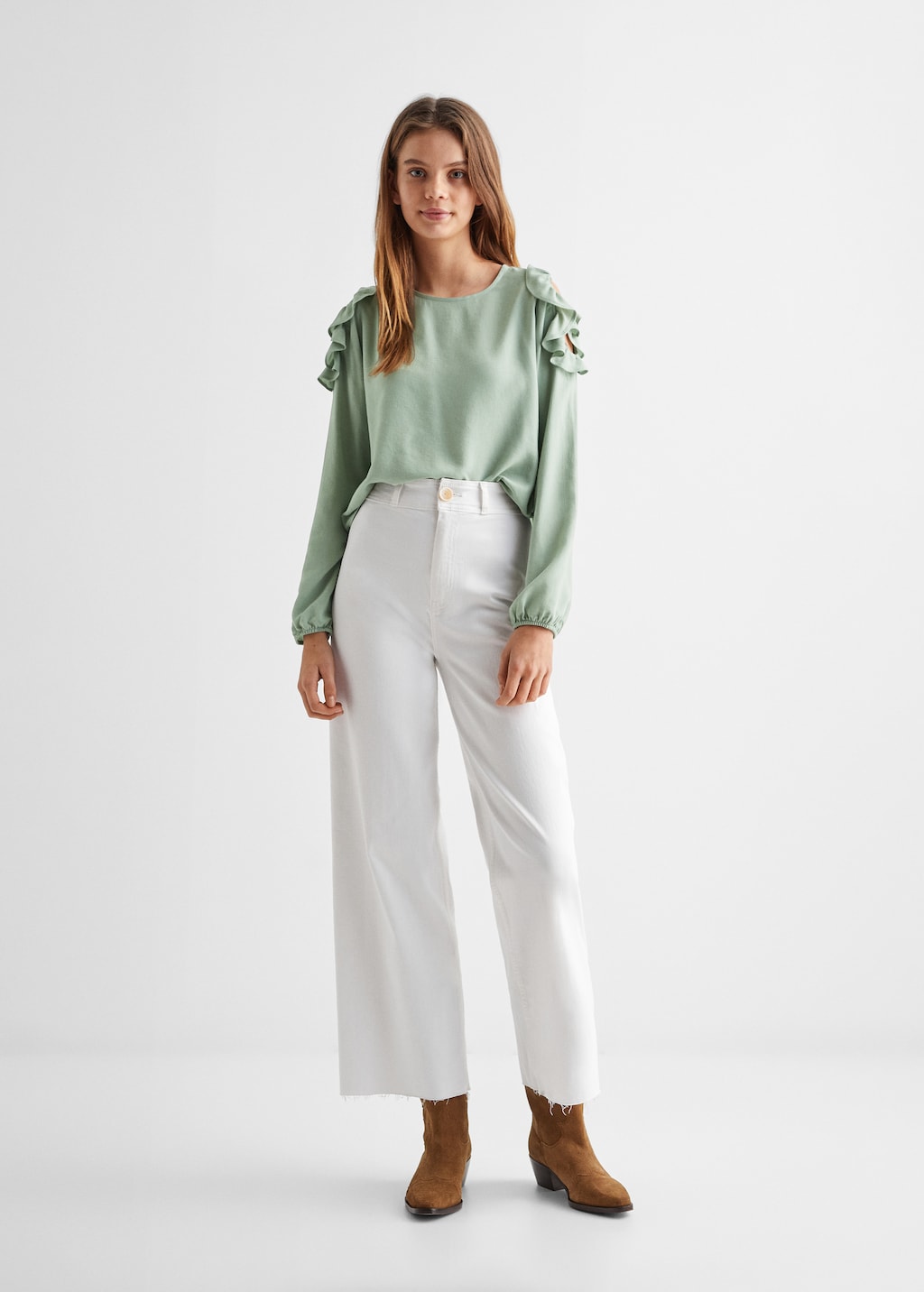 Ruffled blouse - Teen Girl | MANGO OUTLET USA