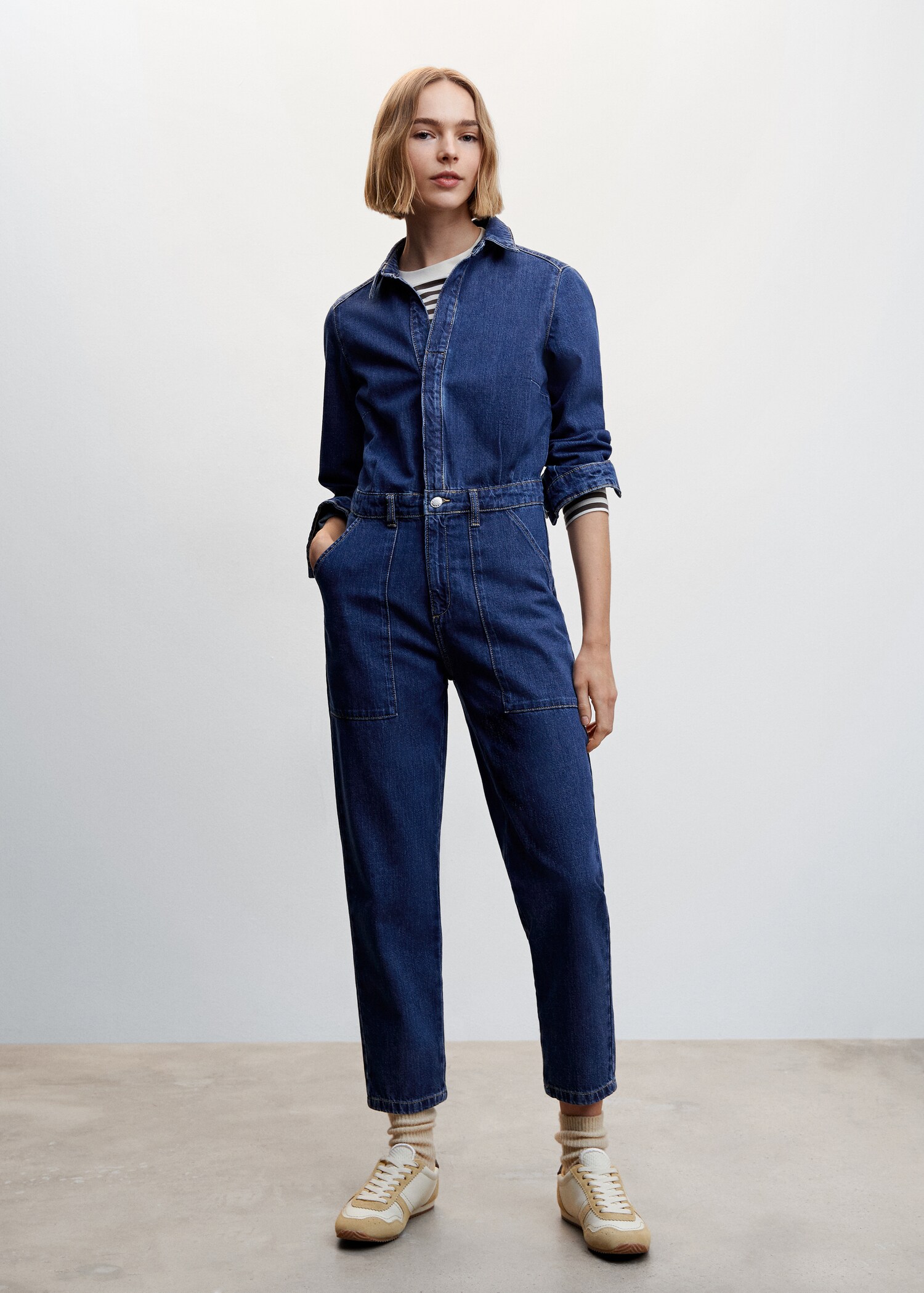 Long denim jumpsuit - General plane