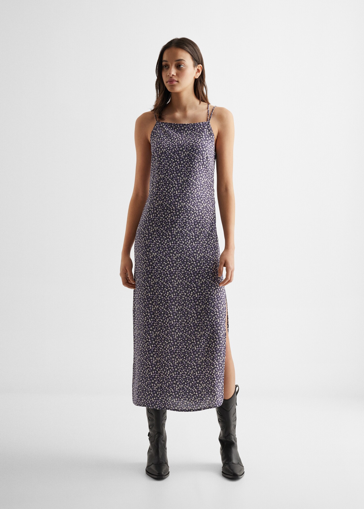 Flower print dress - General plane