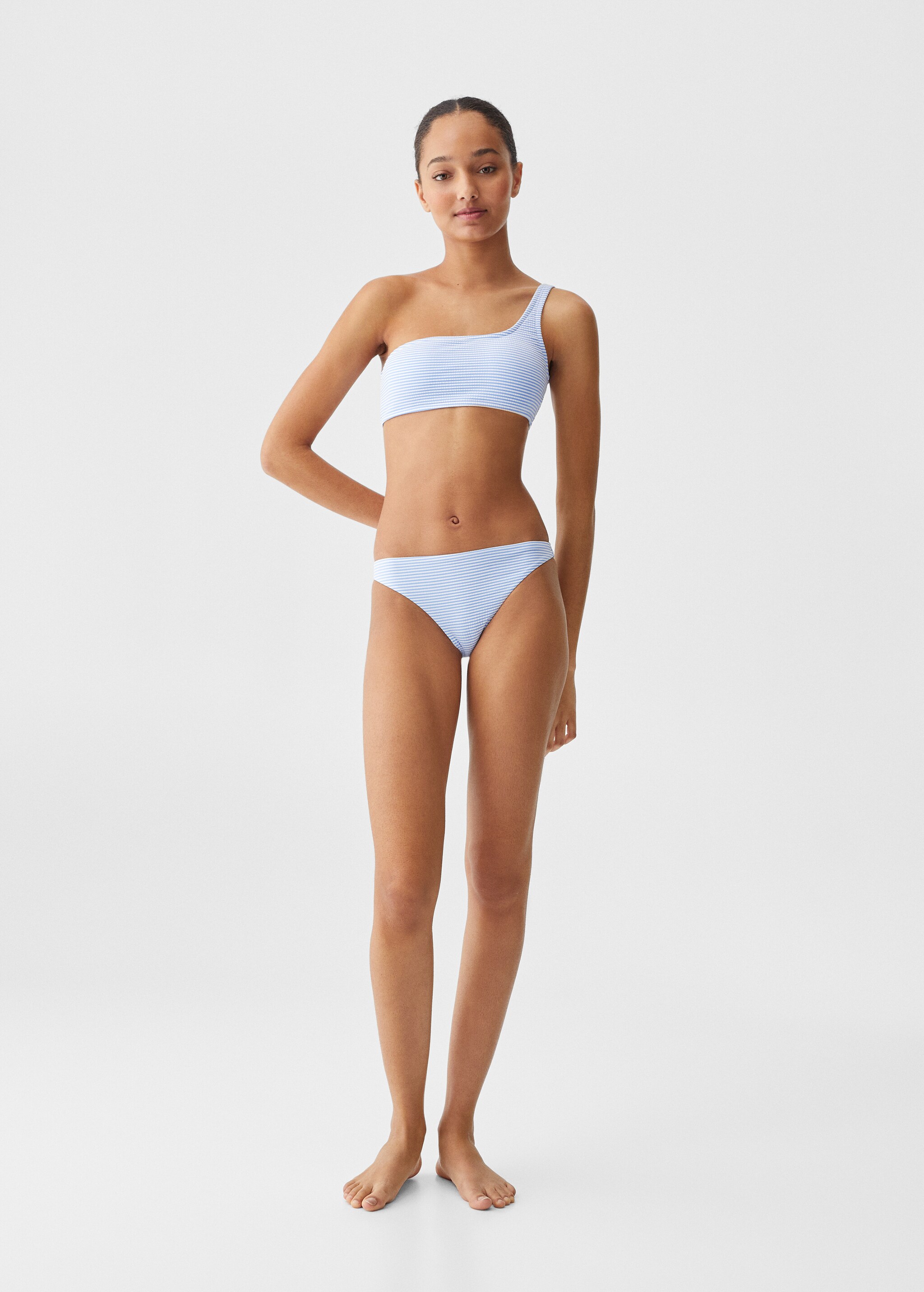 Asymmetrischer Bikini mit Streifenmuster - Allgemeine Ansicht