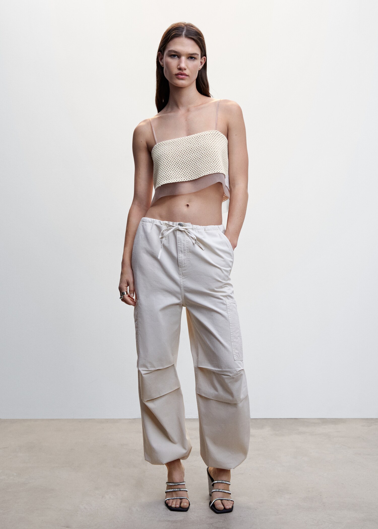 Crop-Top mit Ajourmuster - Allgemeine Ansicht
