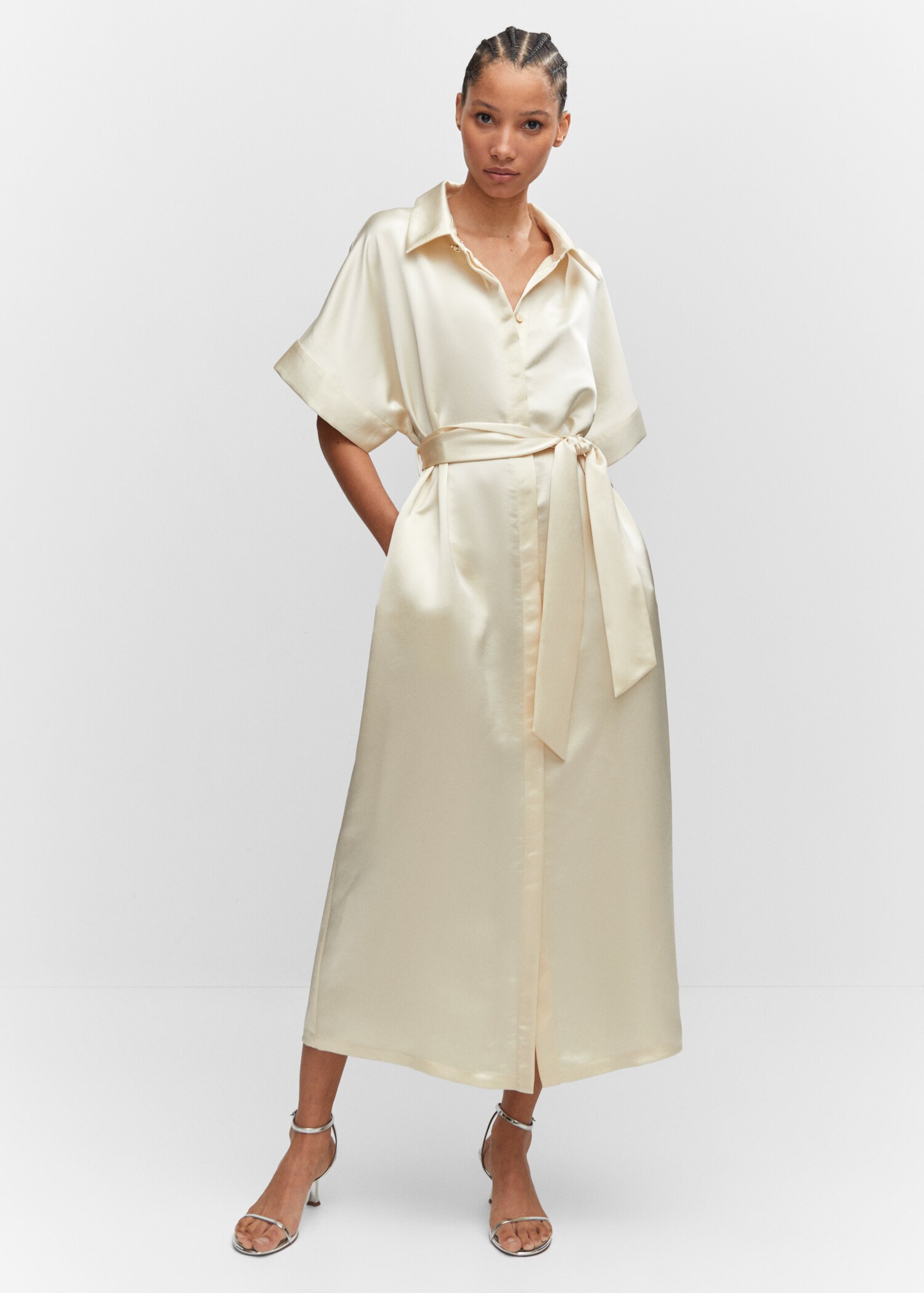 Satin shirt dress - General plane