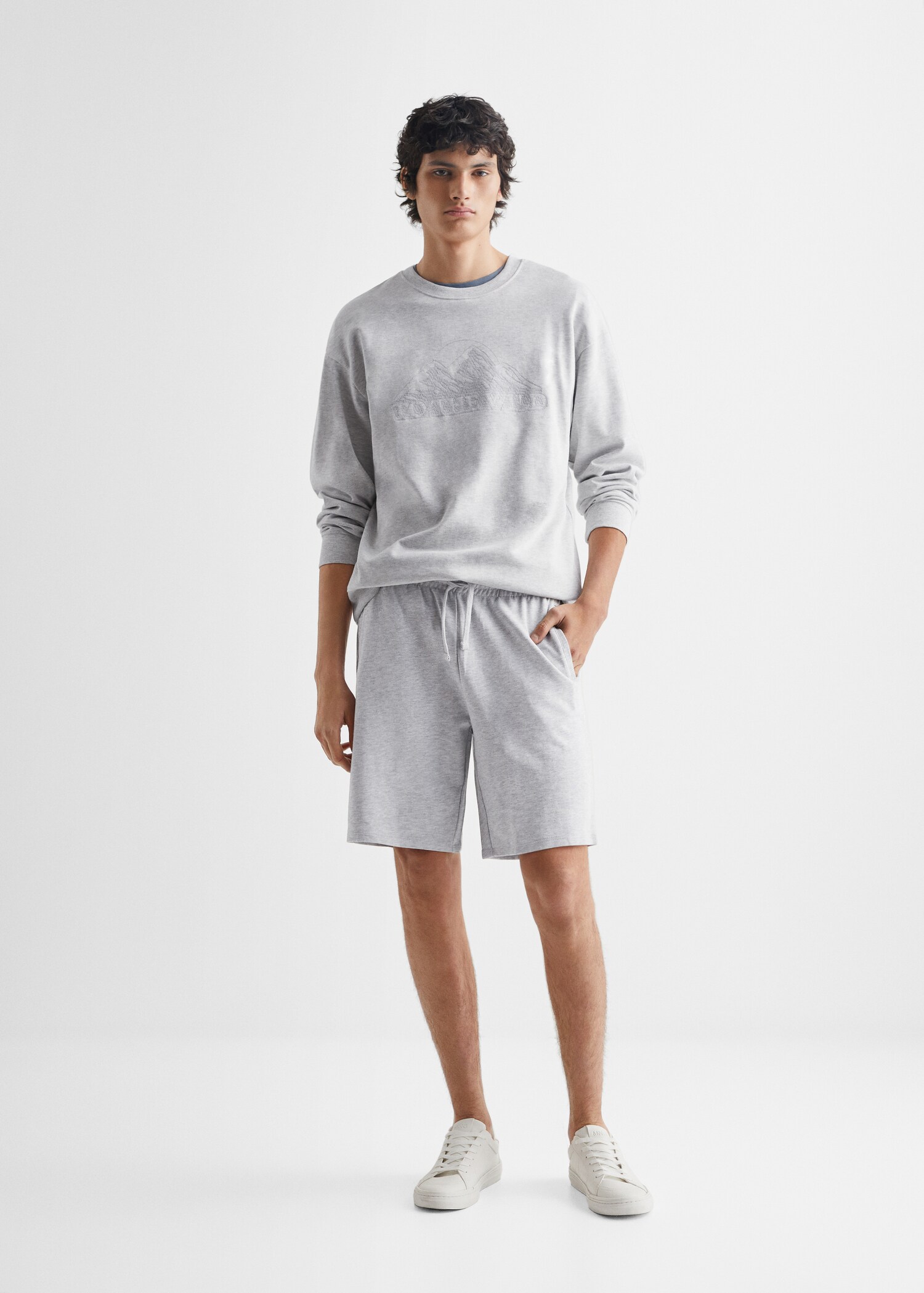 Jogger-Bermudashorts aus Baumwolle - Allgemeine Ansicht