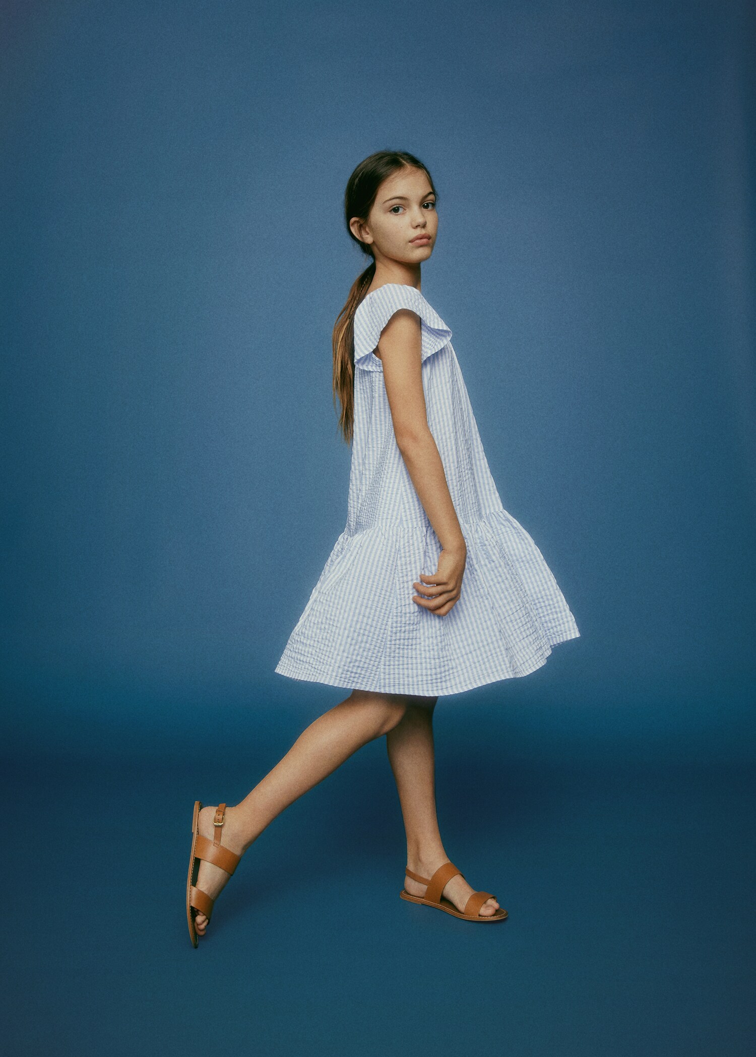 Striped ruffle dress - General plane