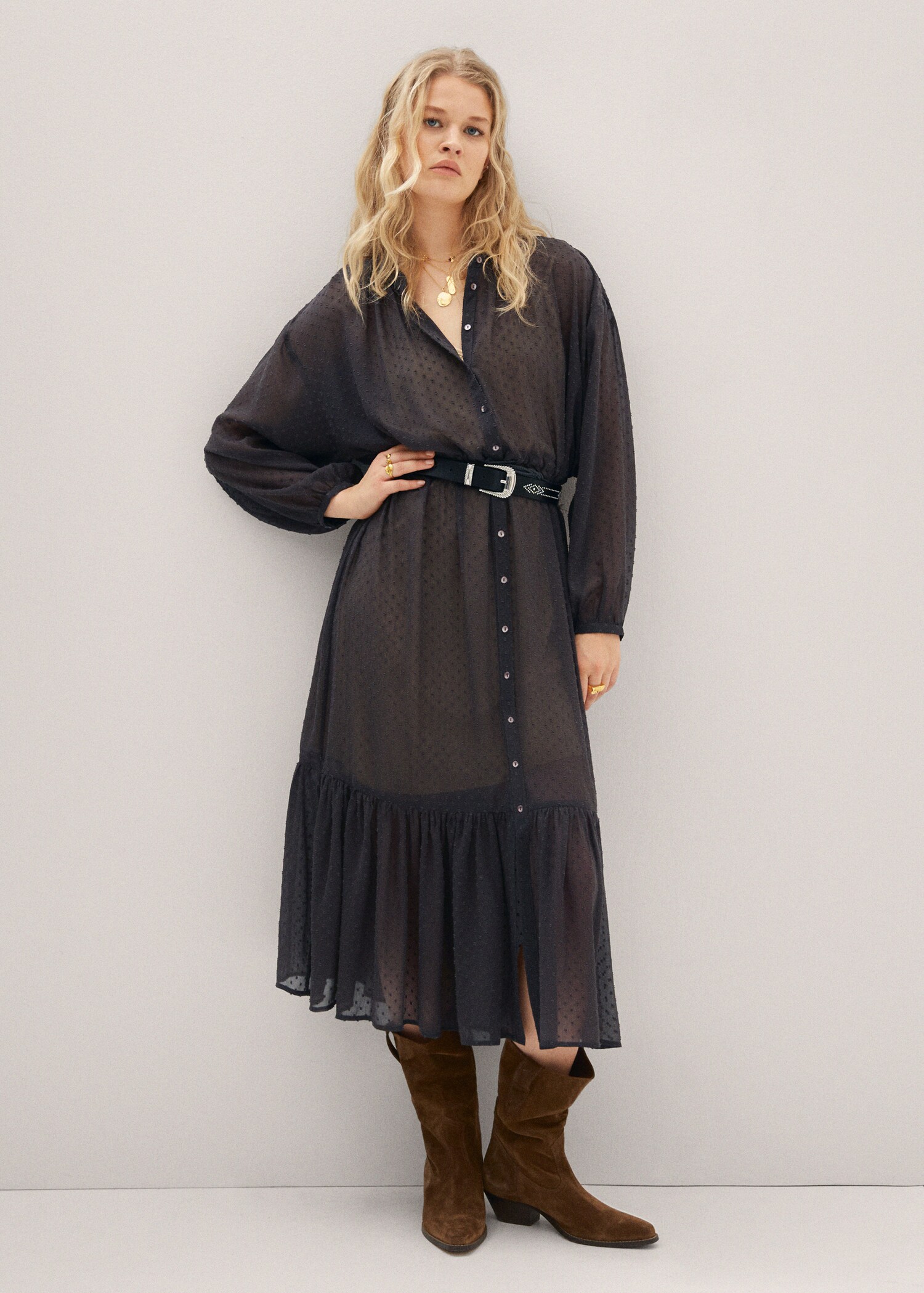 Plumetis-Hemdkleid - Allgemeine Ansicht
