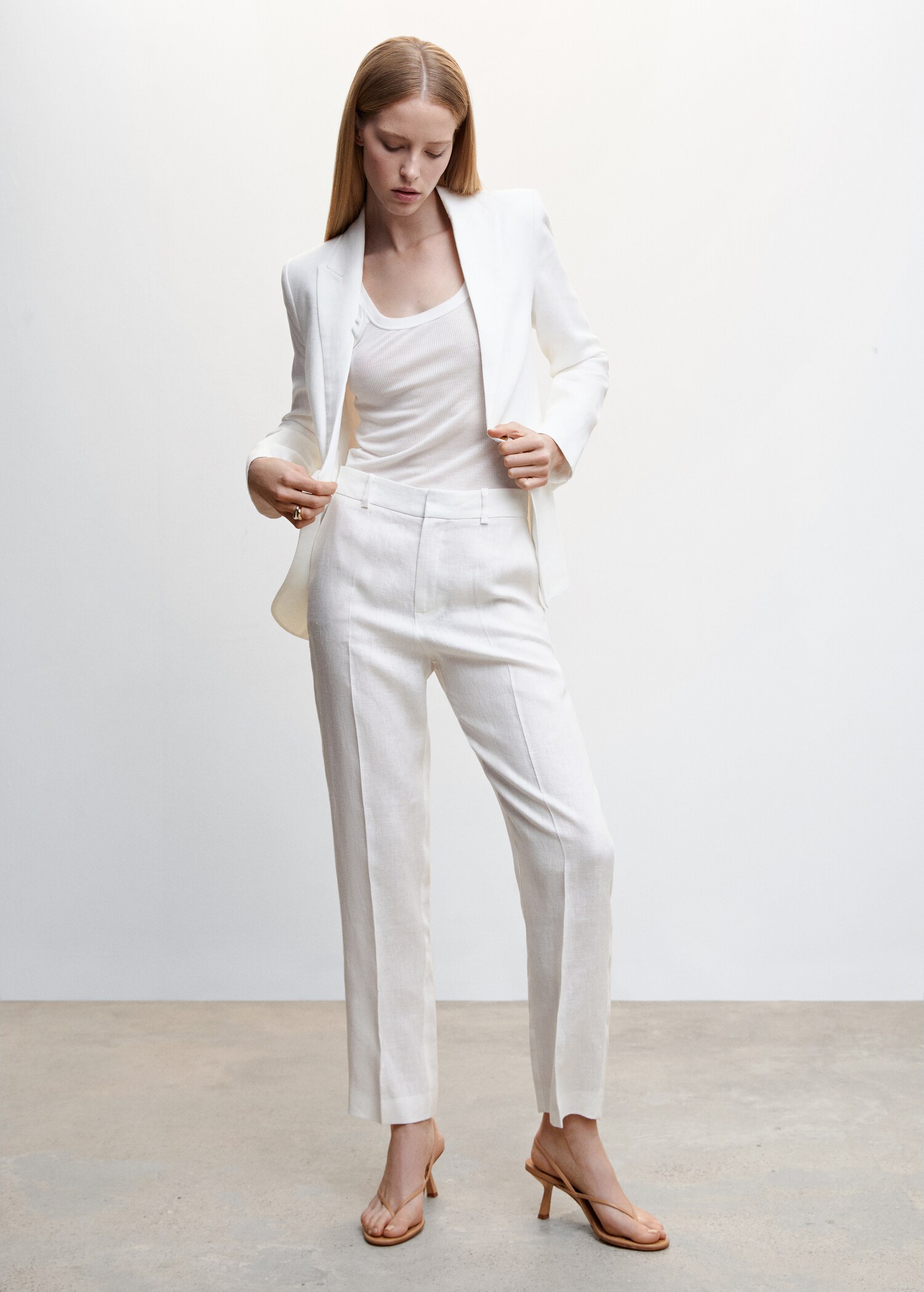 100% linen suit trousers - General plane