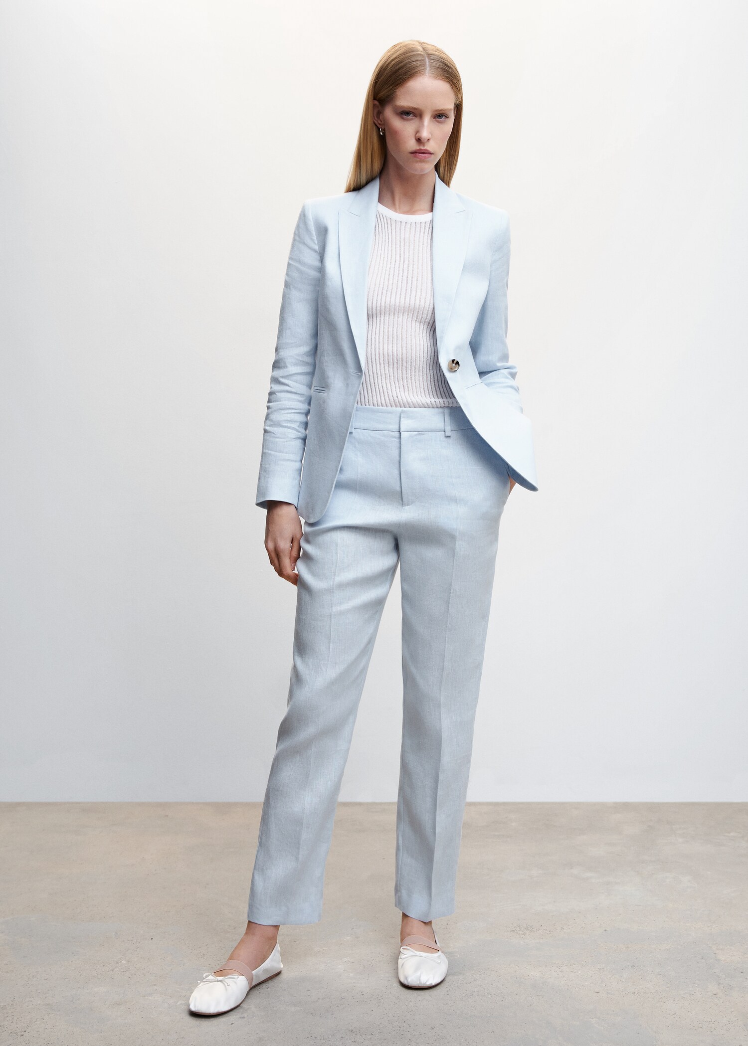 100% linen suit trousers - General plane