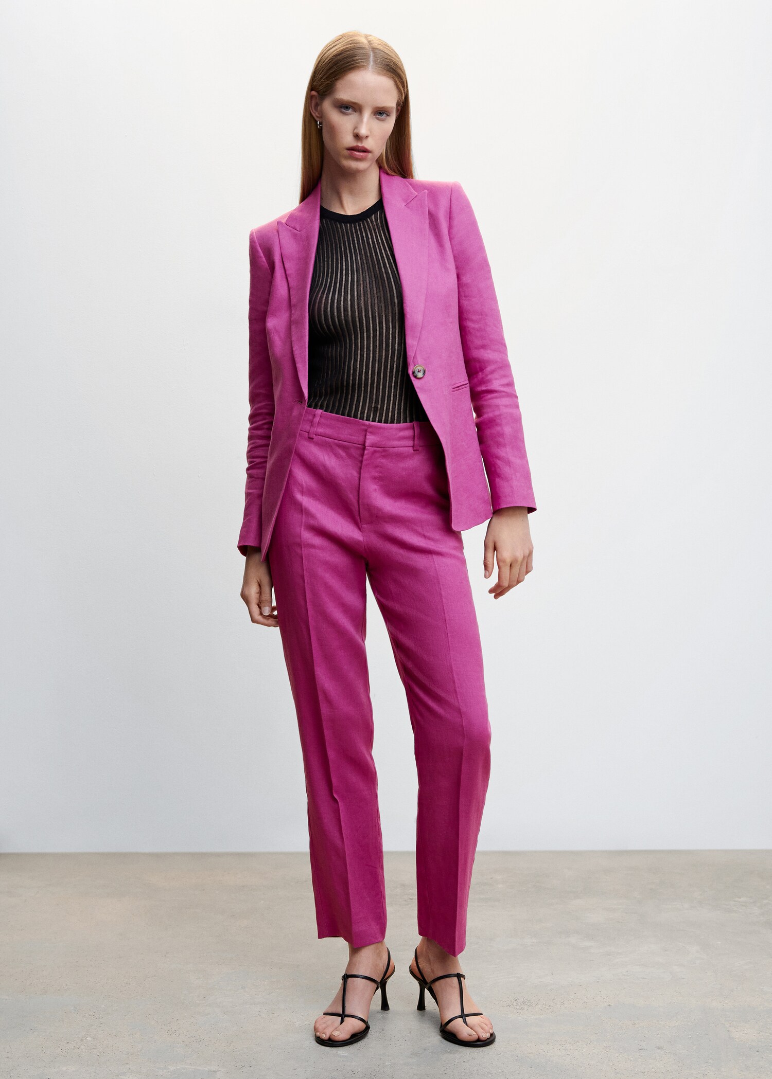 100% linen suit trousers - General plane