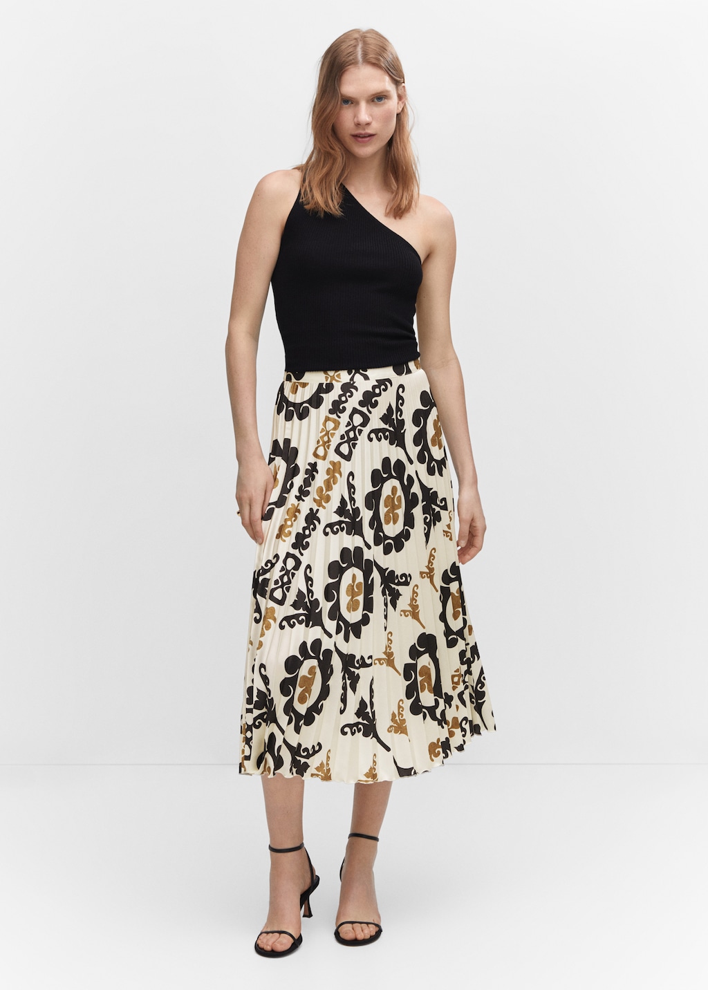 Printed pleated skirt - Women | MANGO OUTLET USA Printed pleated skirt - Women | MANGO OUTLET USA