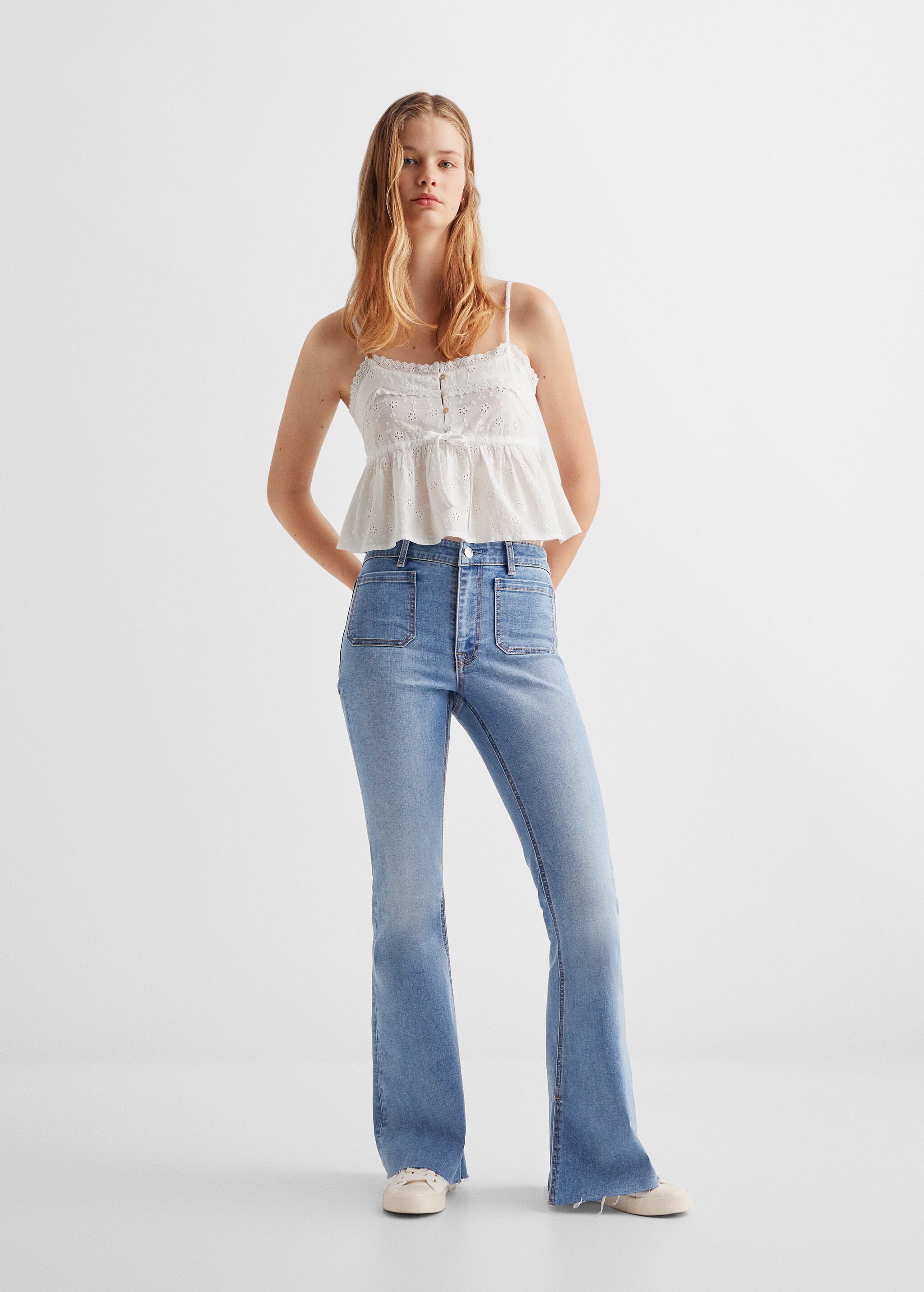 Culotte jeans with openings - General plane