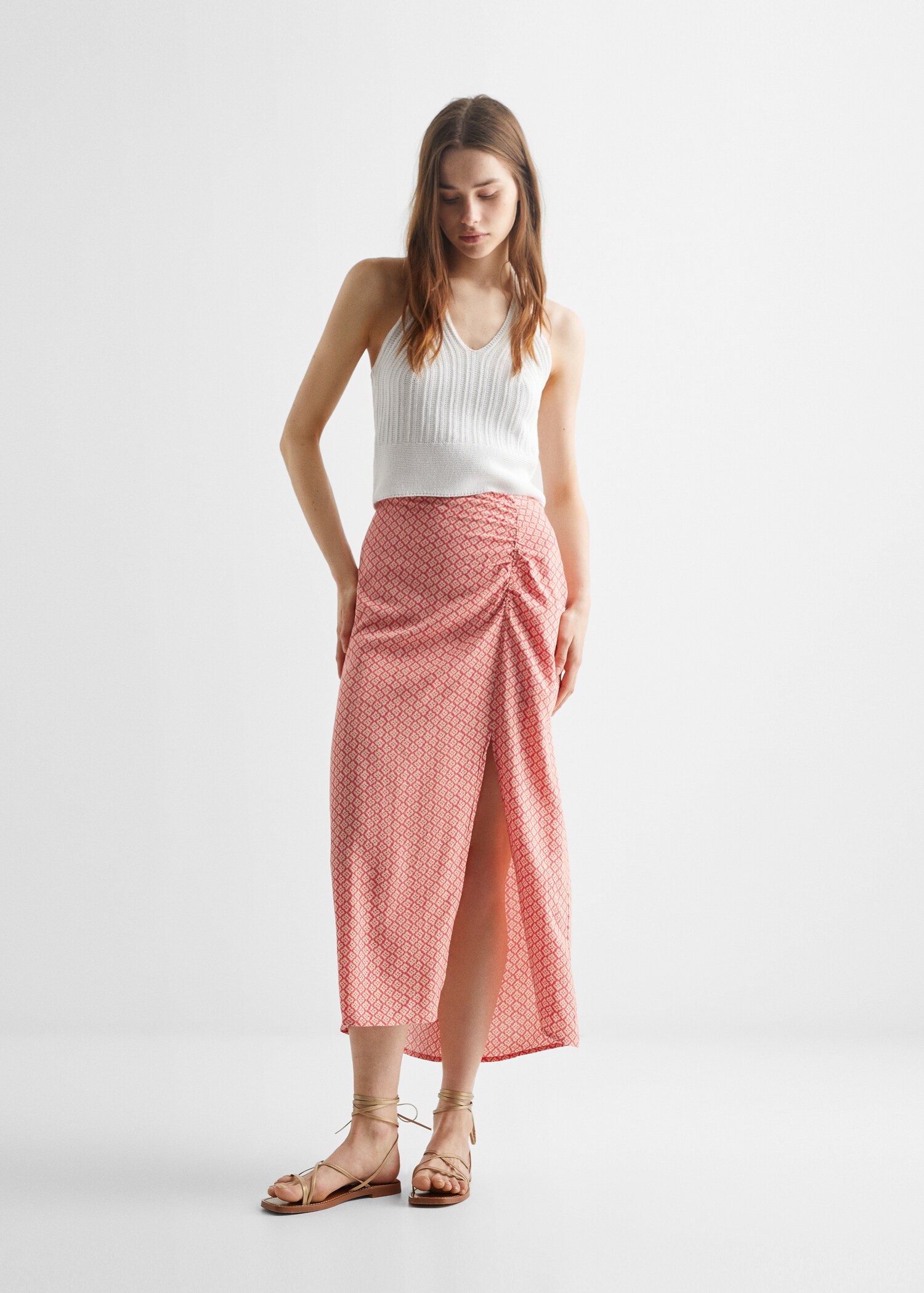 Slit printed long skirt - General plane