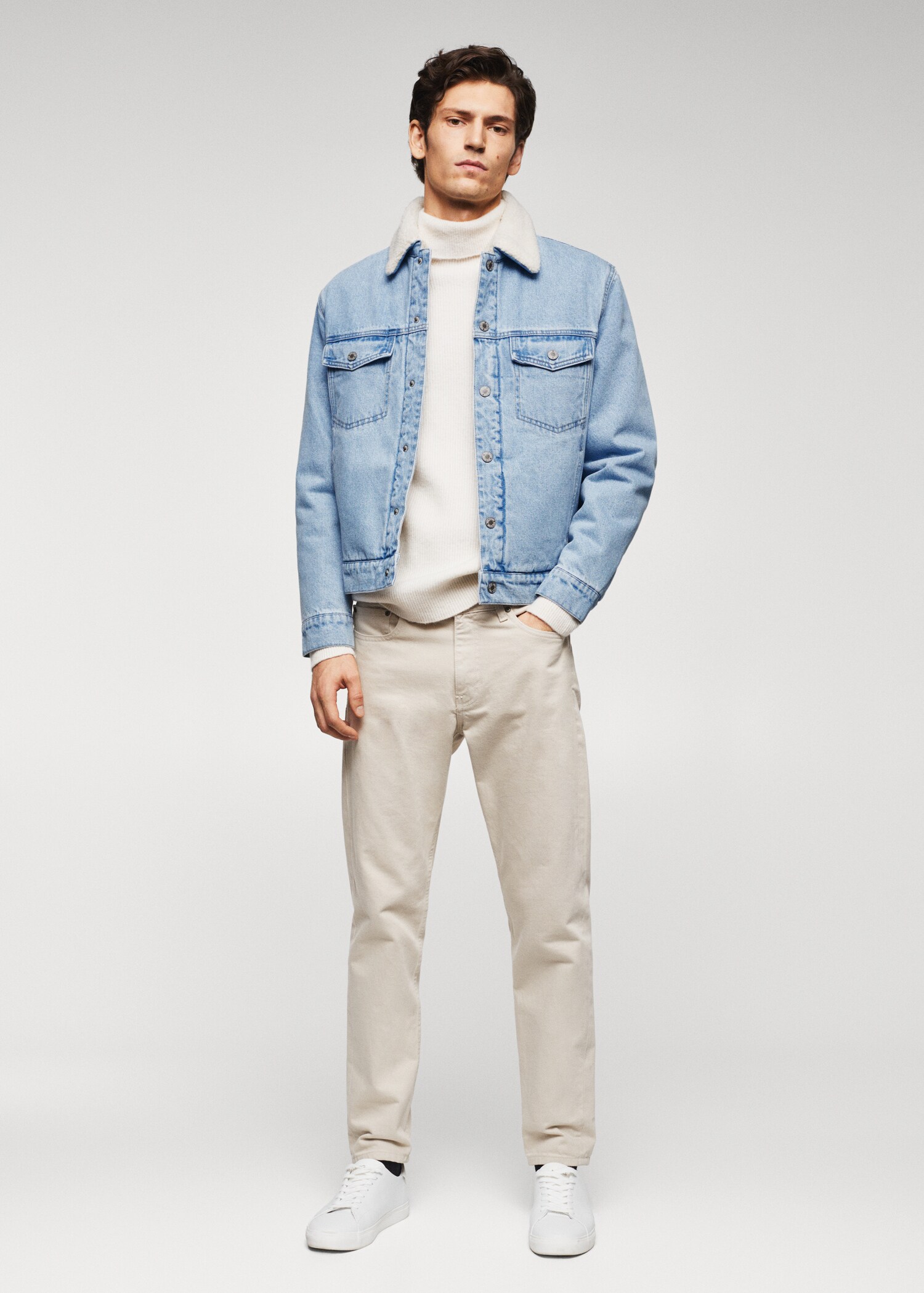 Shearling denim jacket - General plane