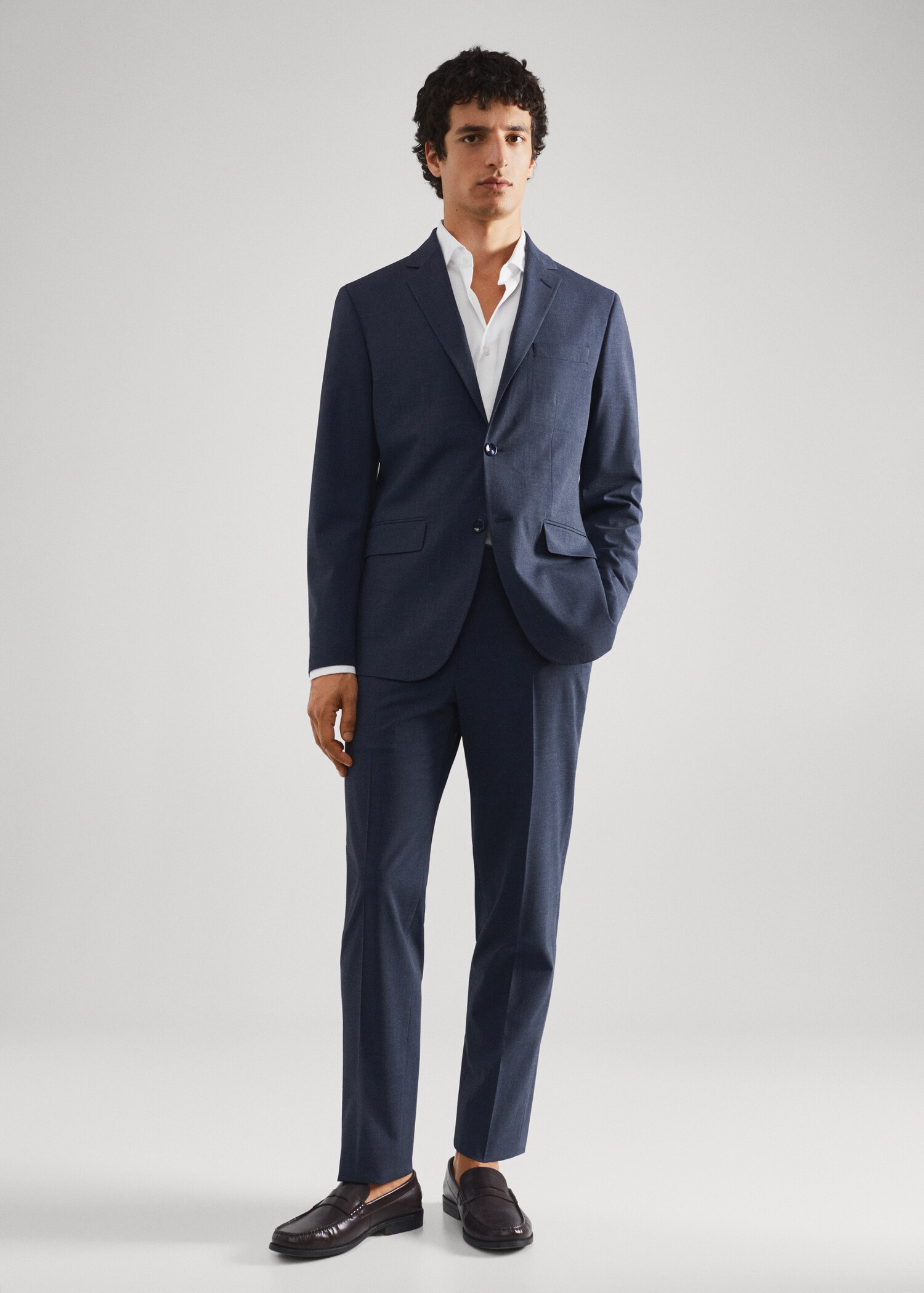 Regular-fit suit shirt with cufflinks - General plane