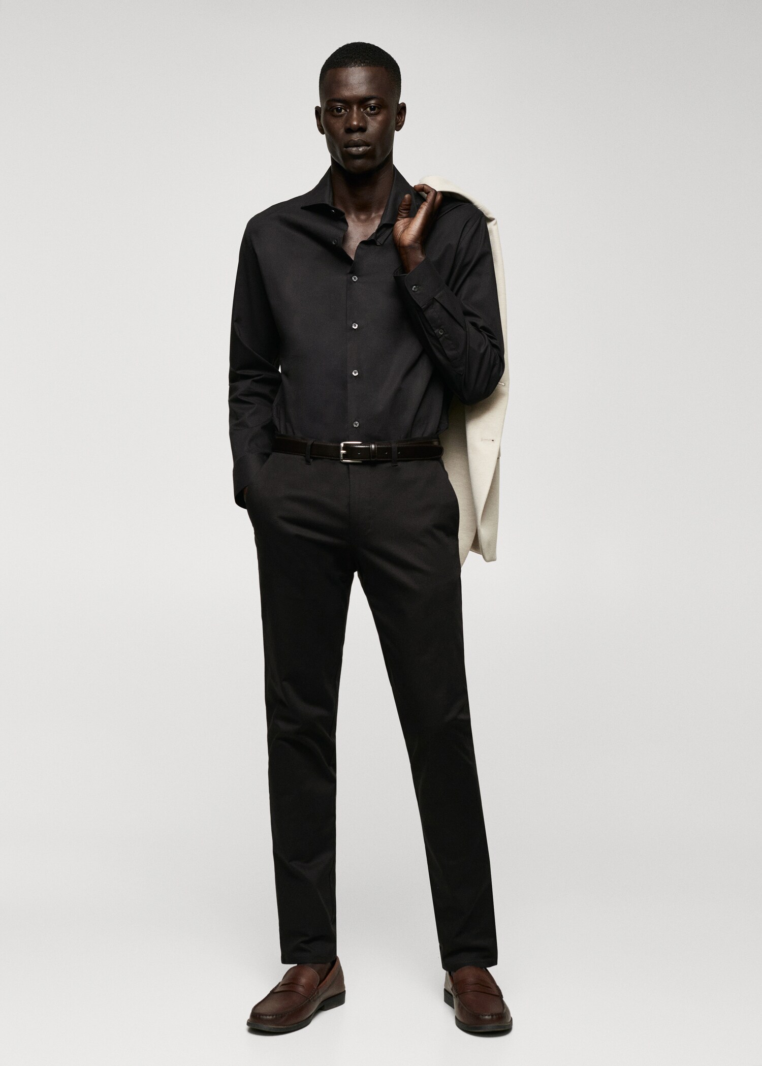 Slim fit stretch cotton shirt - General plane