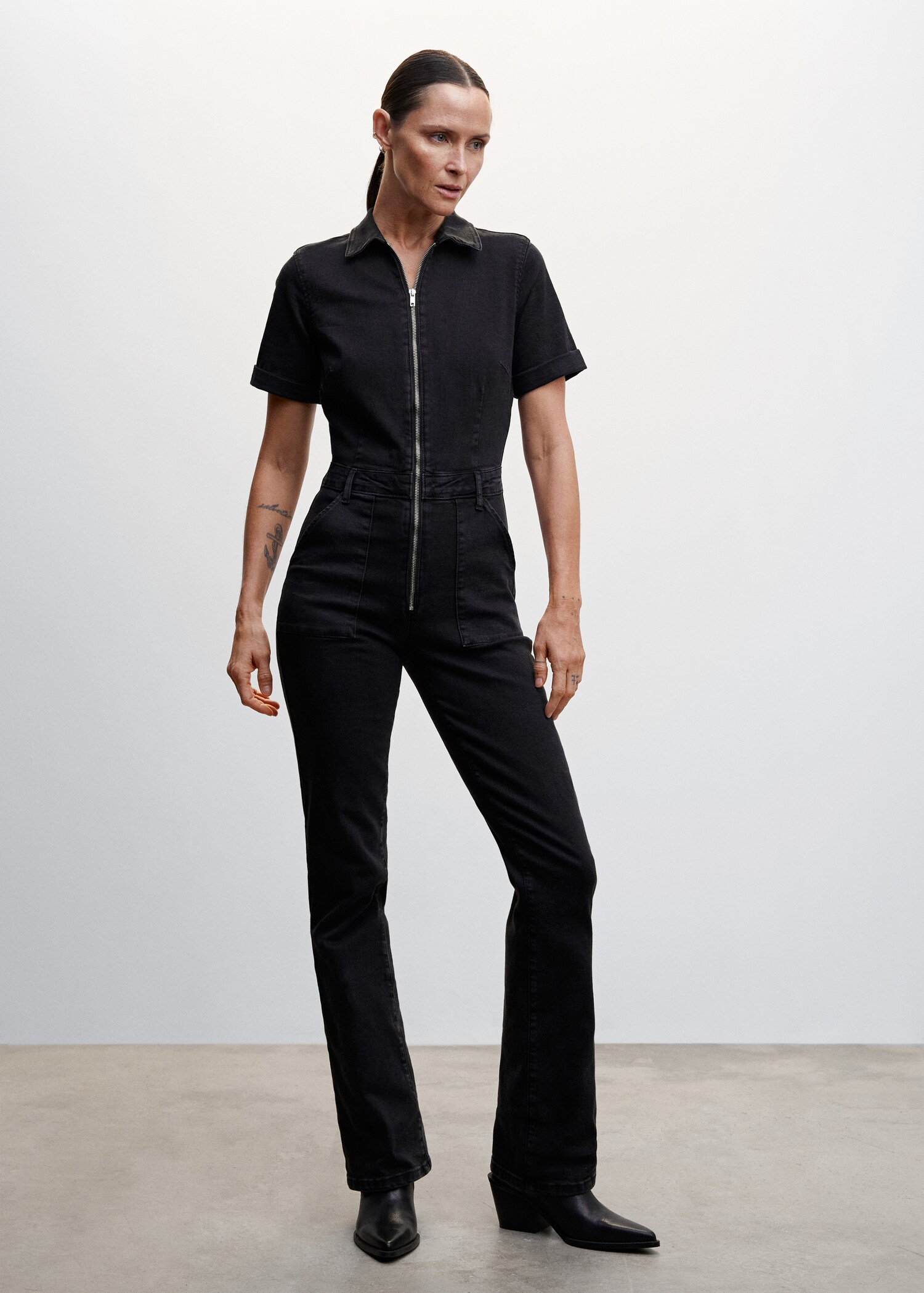 Denim zipper jumpsuit - General plane