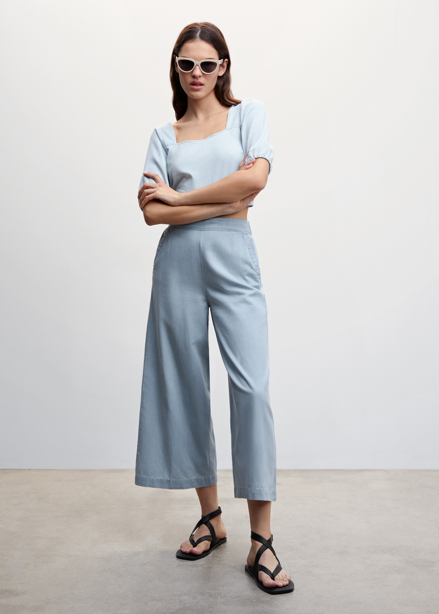 Tencel cotton culotte pants - General plane