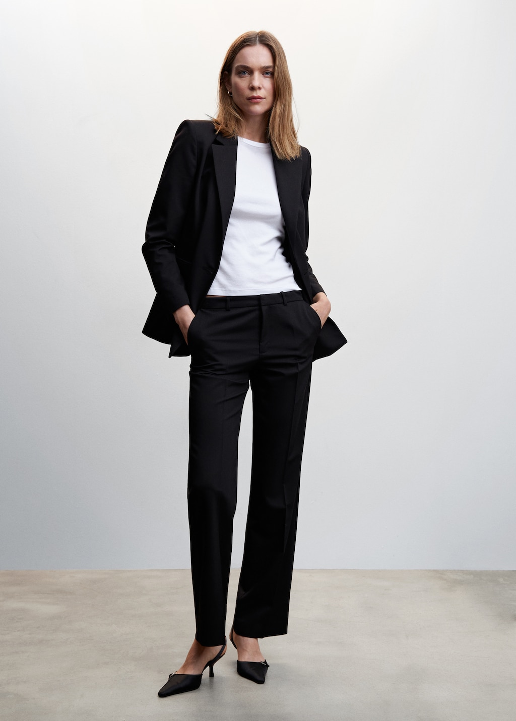 Womens black suit trousers hotsell