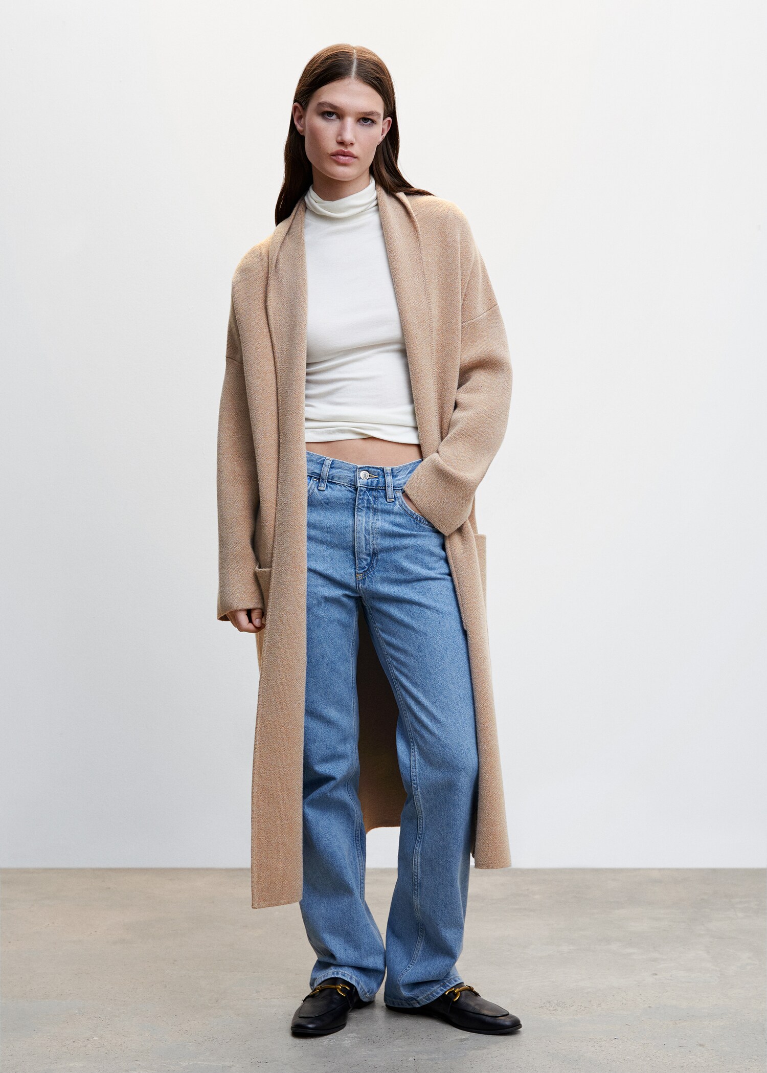 Oversize-Strickmantel mit Taschen - Allgemeine Ansicht