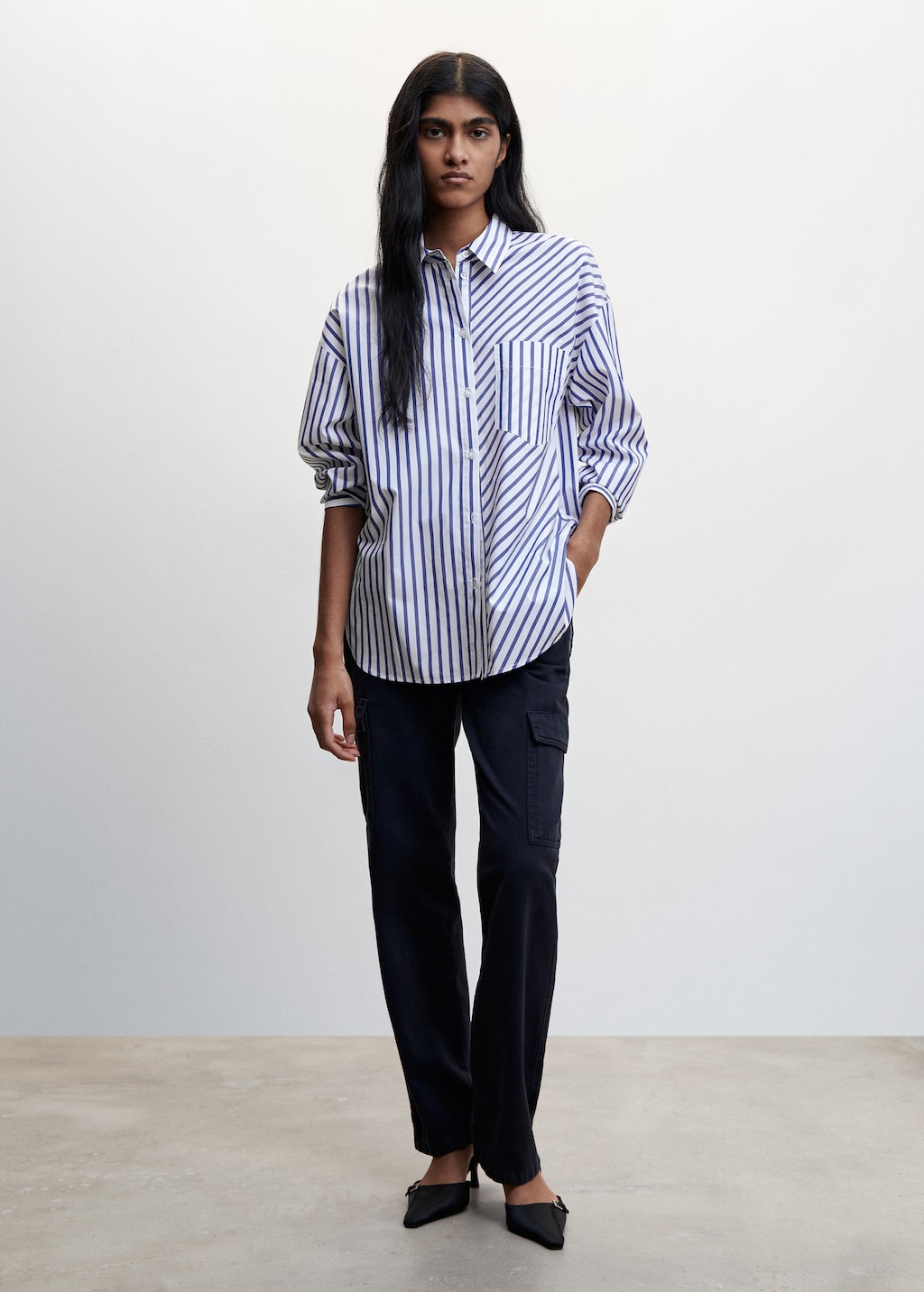 Camisa larga rayas mujer best sale